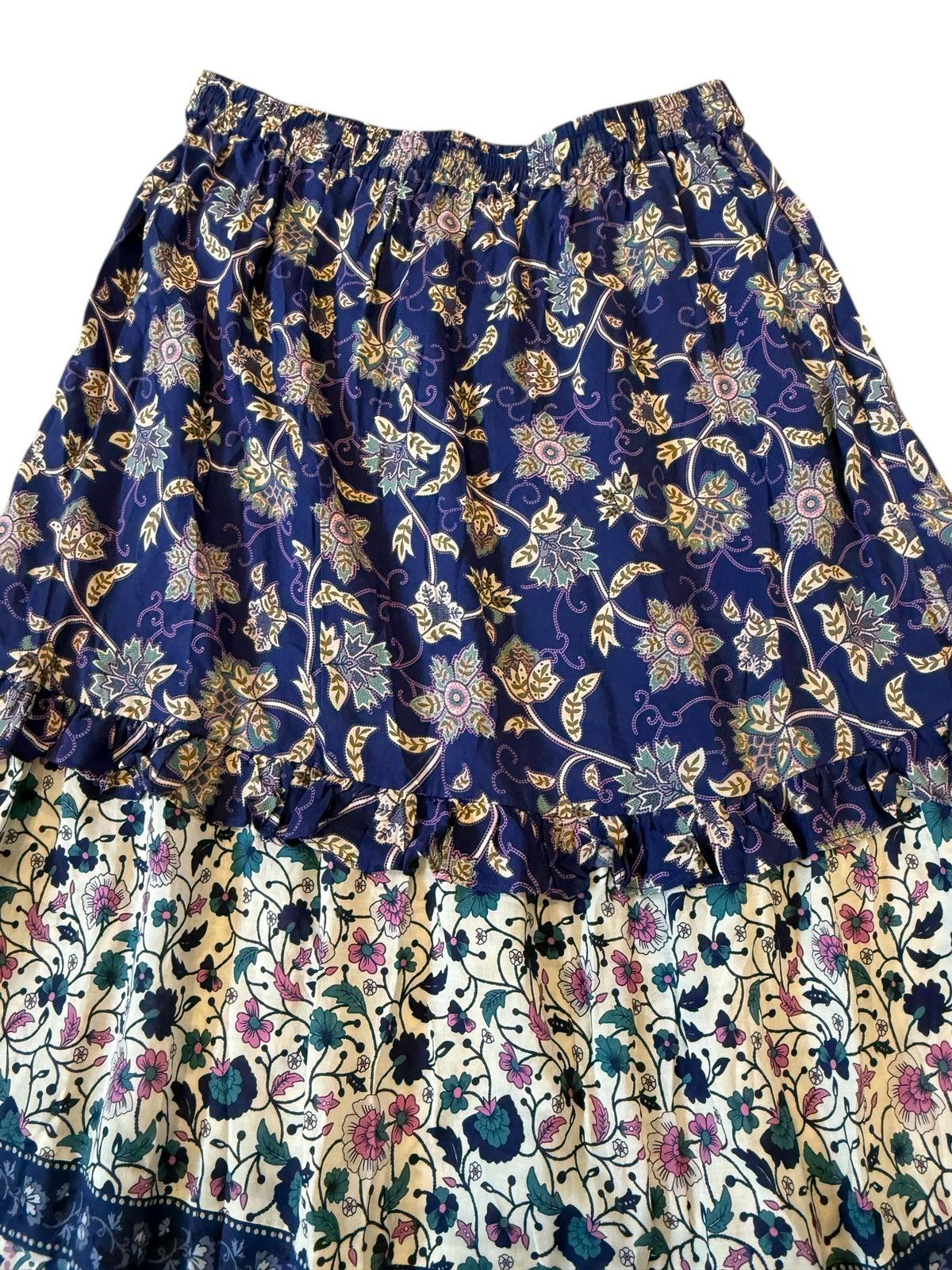 Spell Spell & The Gypsy Skirt Blue Purple Pink Floral Cotton max M Size 32" / US 10 / IT 46 - 2 Thumbnail