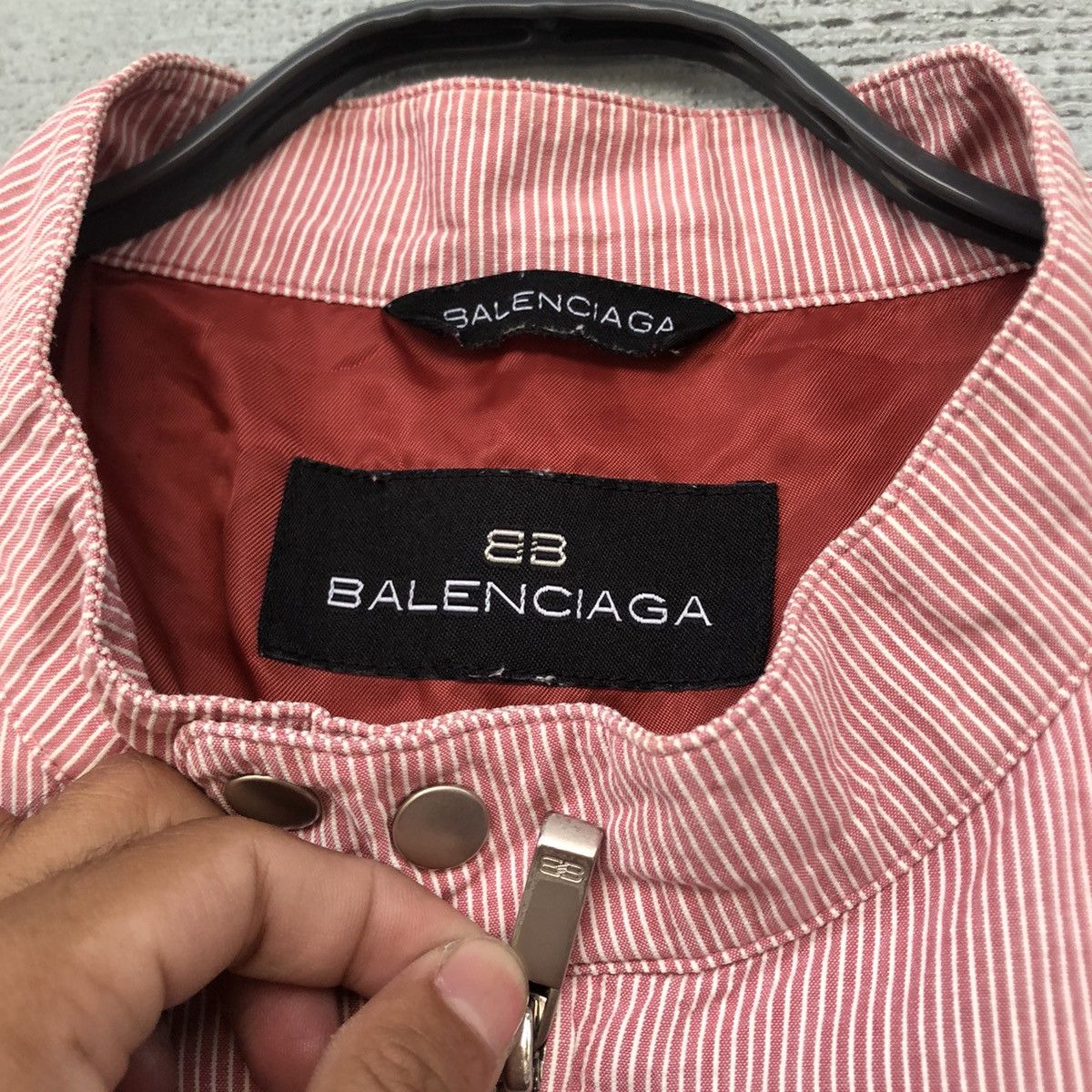 Balenciaga Vintage Balenciaga Pinstripes Biker Jacket Size S / US 4 / IT 40 - 3 Thumbnail