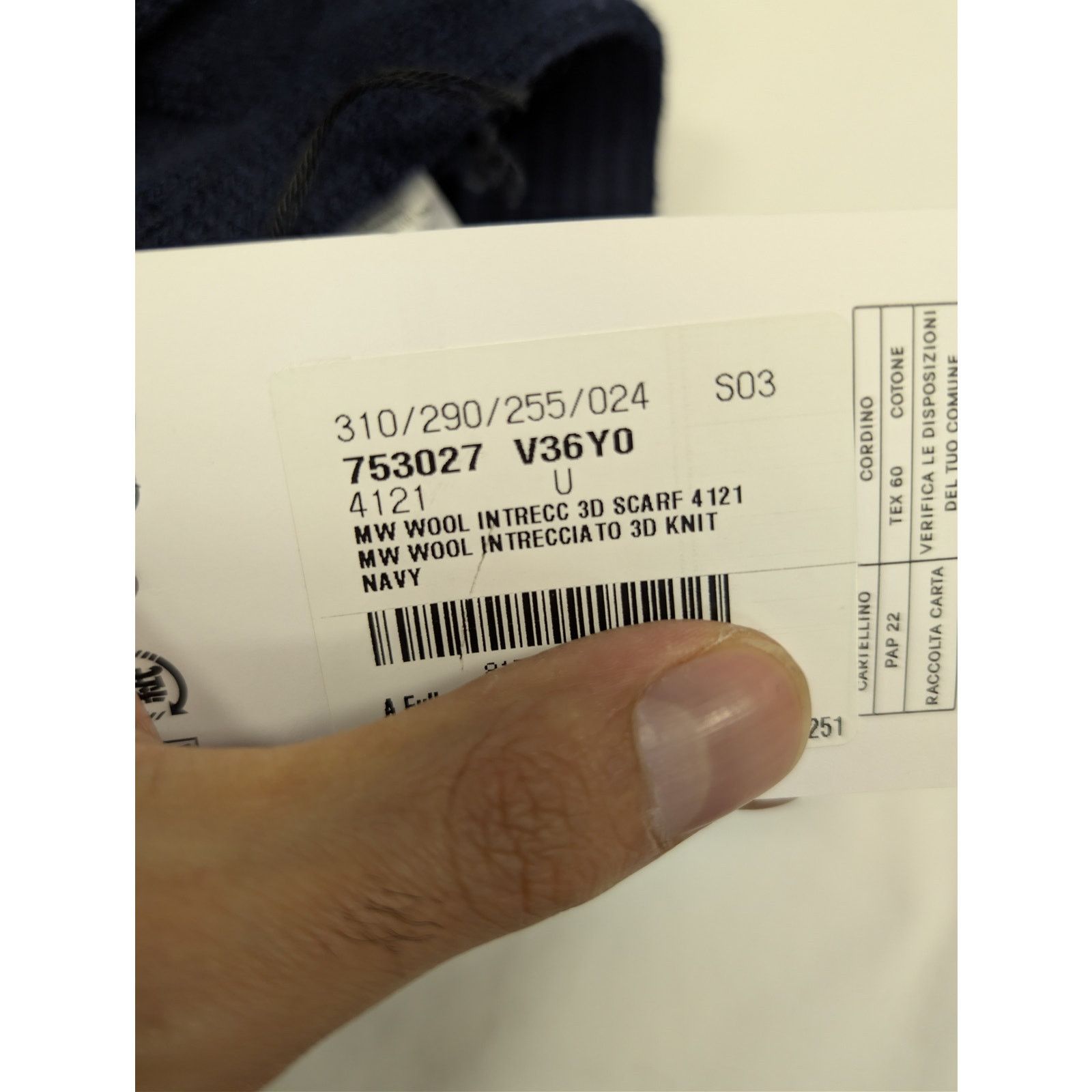 Bottega Veneta o1rshd1 Size: OS / MW Wool Interccio 3D Scarf in Navy Size ONE SIZE - 15 Thumbnail