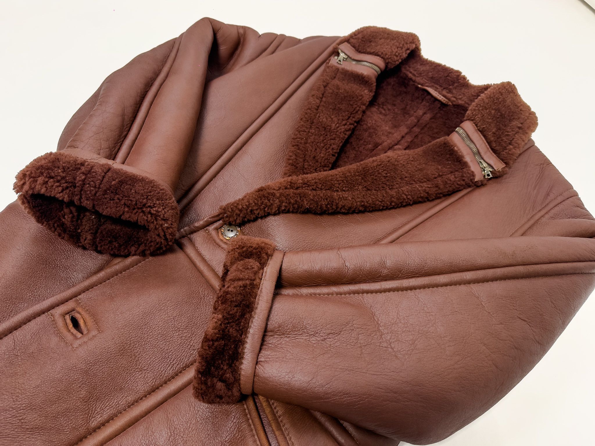 Other Brown Chunky Shearling Coat With Shawl Neck Size US S / EU 44-46 / 1 - 2 Thumbnail