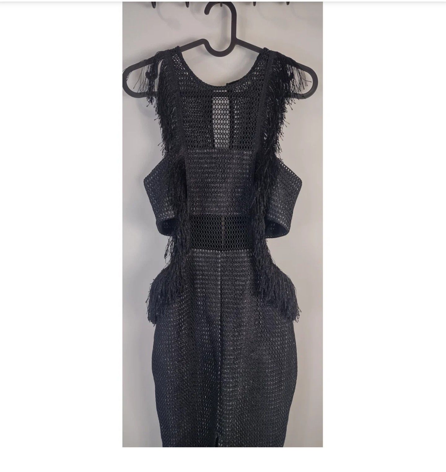 Self-Portrait Mesh dress with cuts and fringes, black Size M / US 6-8 / IT 42-44 - 5 Thumbnail
