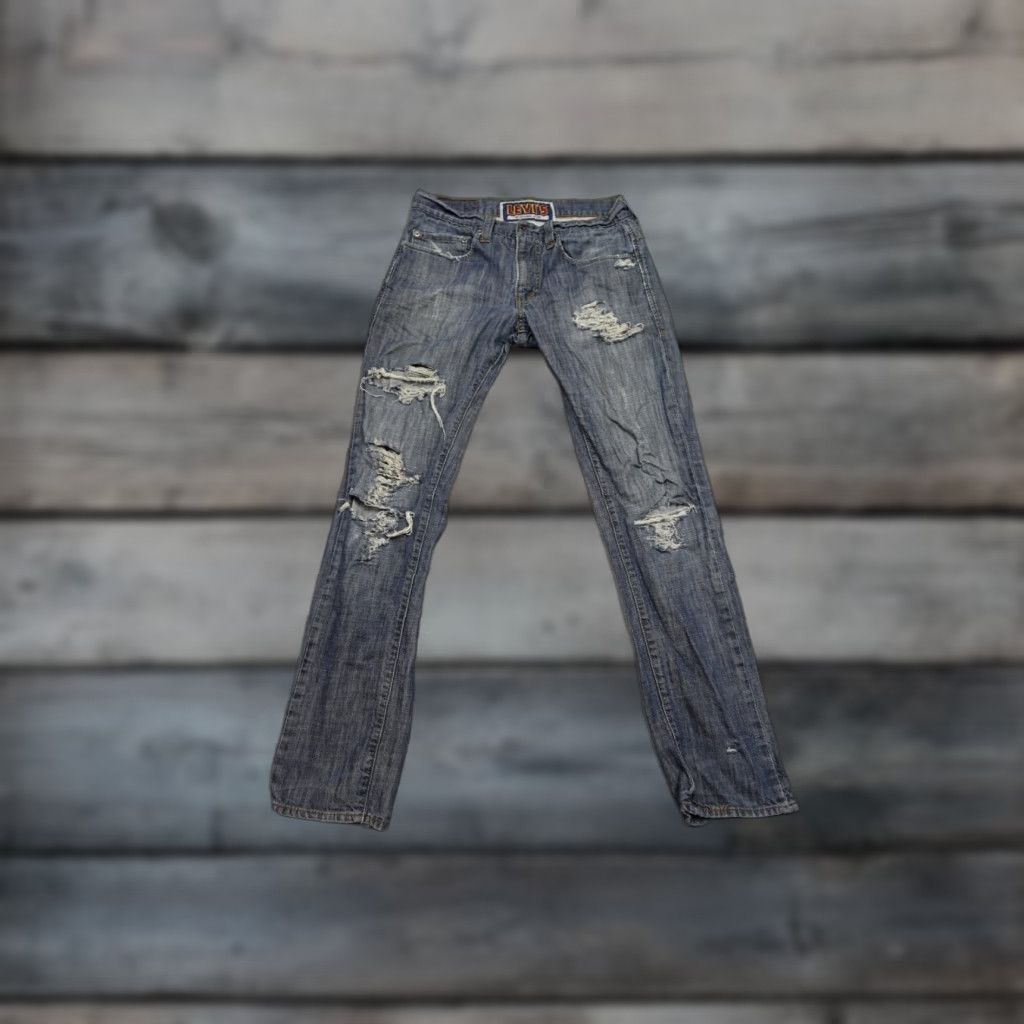 Levi's Levi's 511 Jeans Mens 30x32 Blue Skinny Fit Light Wash Cowboy Theme USA 2000s Mens Size US 30 / EU 46 - 1 Thumbnail