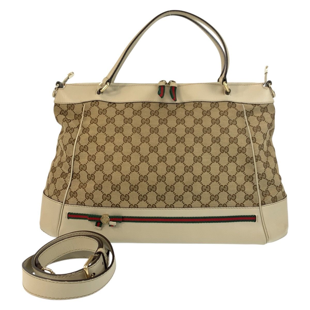 Gucci Gucci GG Canvas Mayfair 2Way Bag 257349 Canvas Shoulder Bag 257349 in Beige, Women's