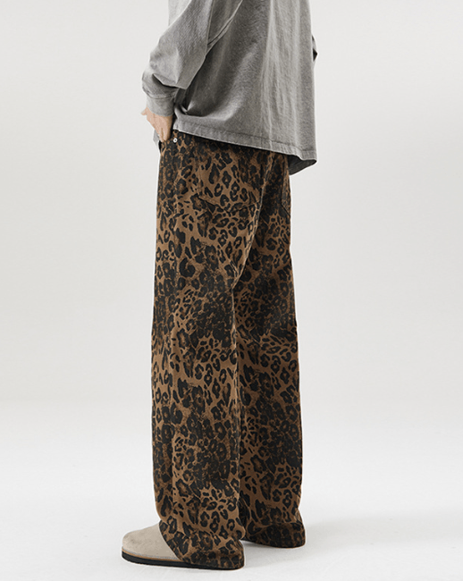 Japanese Brand Leopard print vintage American loose baggy jeans Size US 34 / EU 50 - 4 Thumbnail