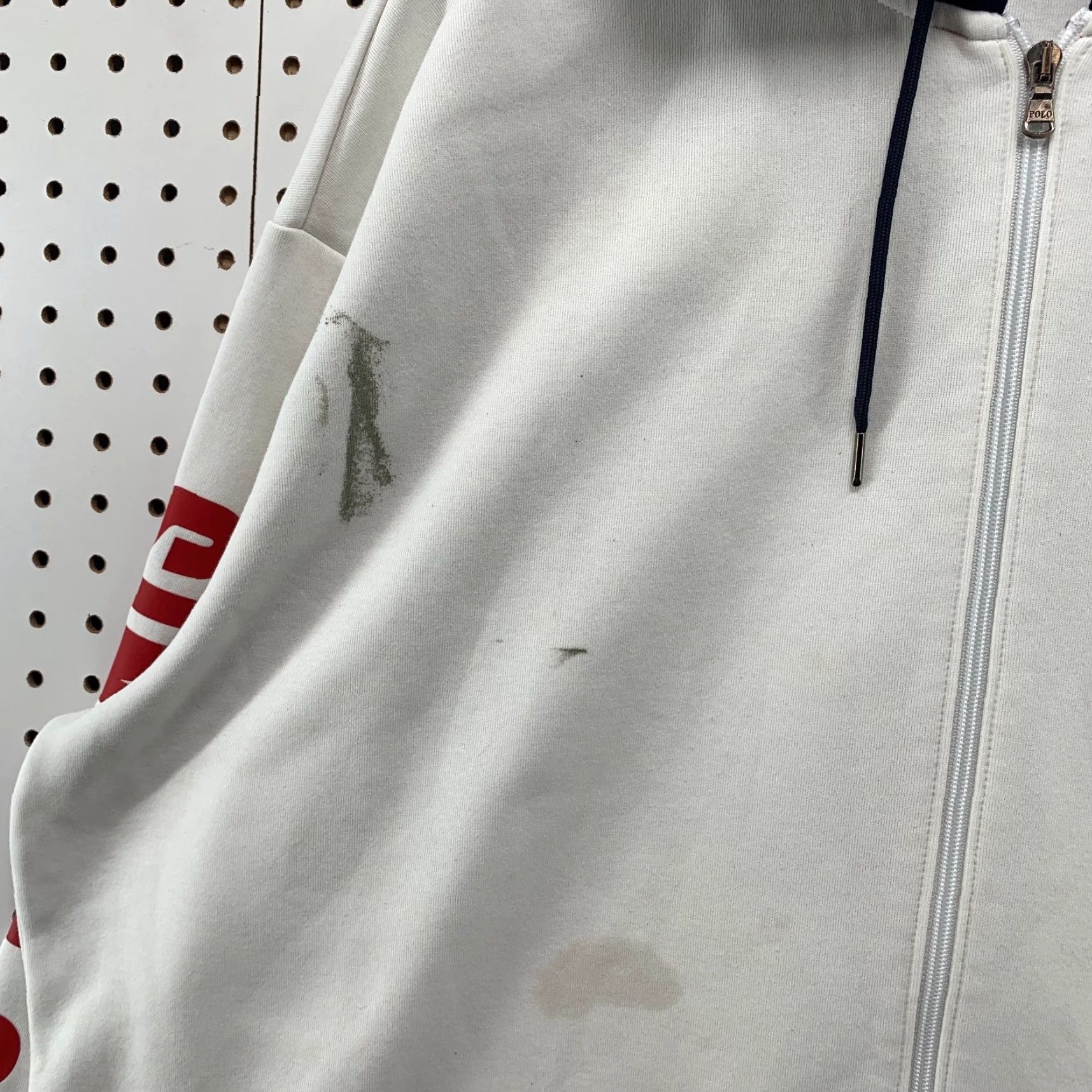 Polo Ralph Lauren Polo Ralph Lauren Tennis Hoodie Sweatshirt Mens XL White Blue Distressed Size US XL / EU 56 / 4 - 7 Thumbnail