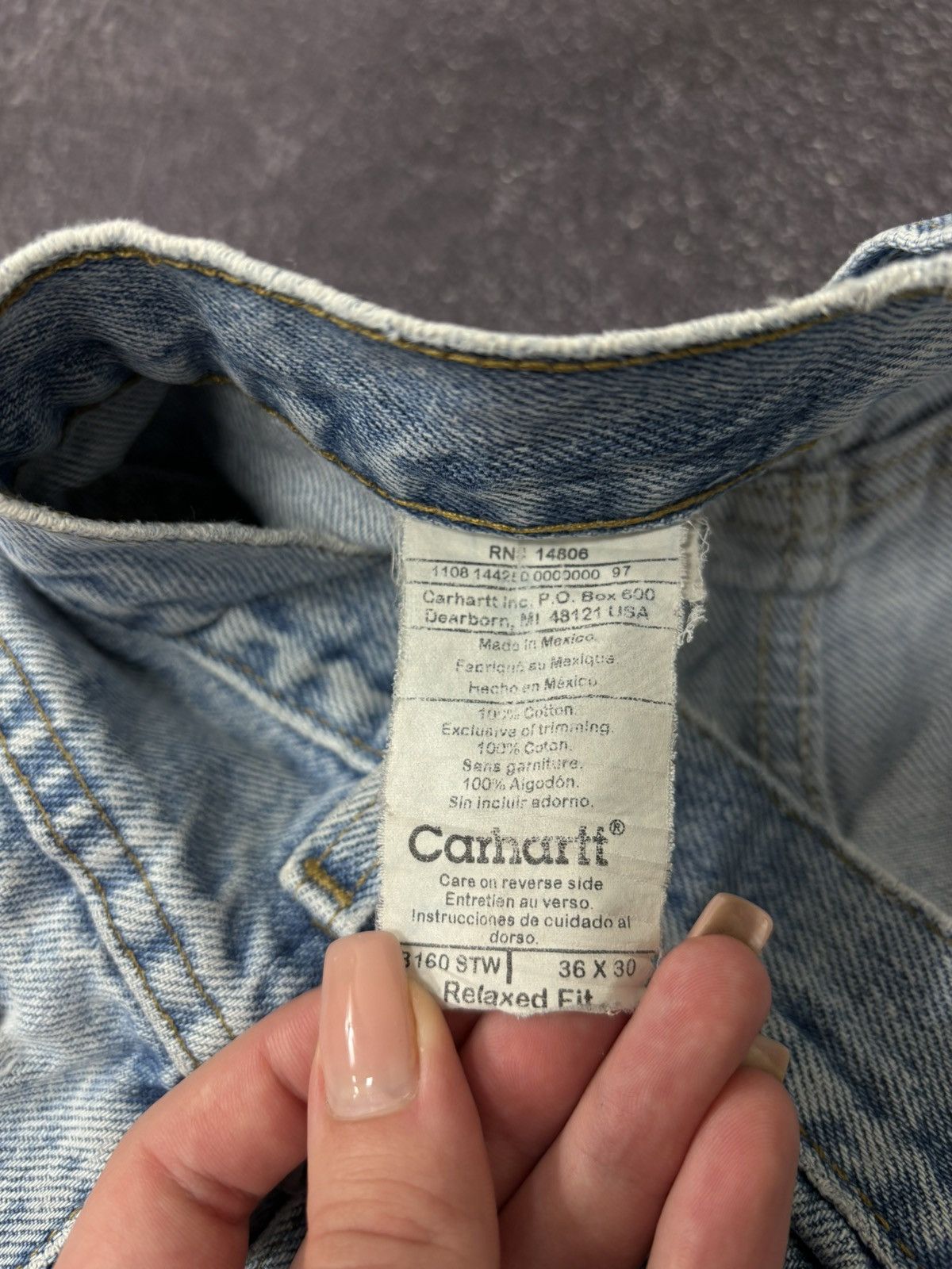 Carhartt Vintage Carhartt 90s Faded Light Blue USA Denim Baggy Jeans Size US 36 / EU 52 - 17 Thumbnail
