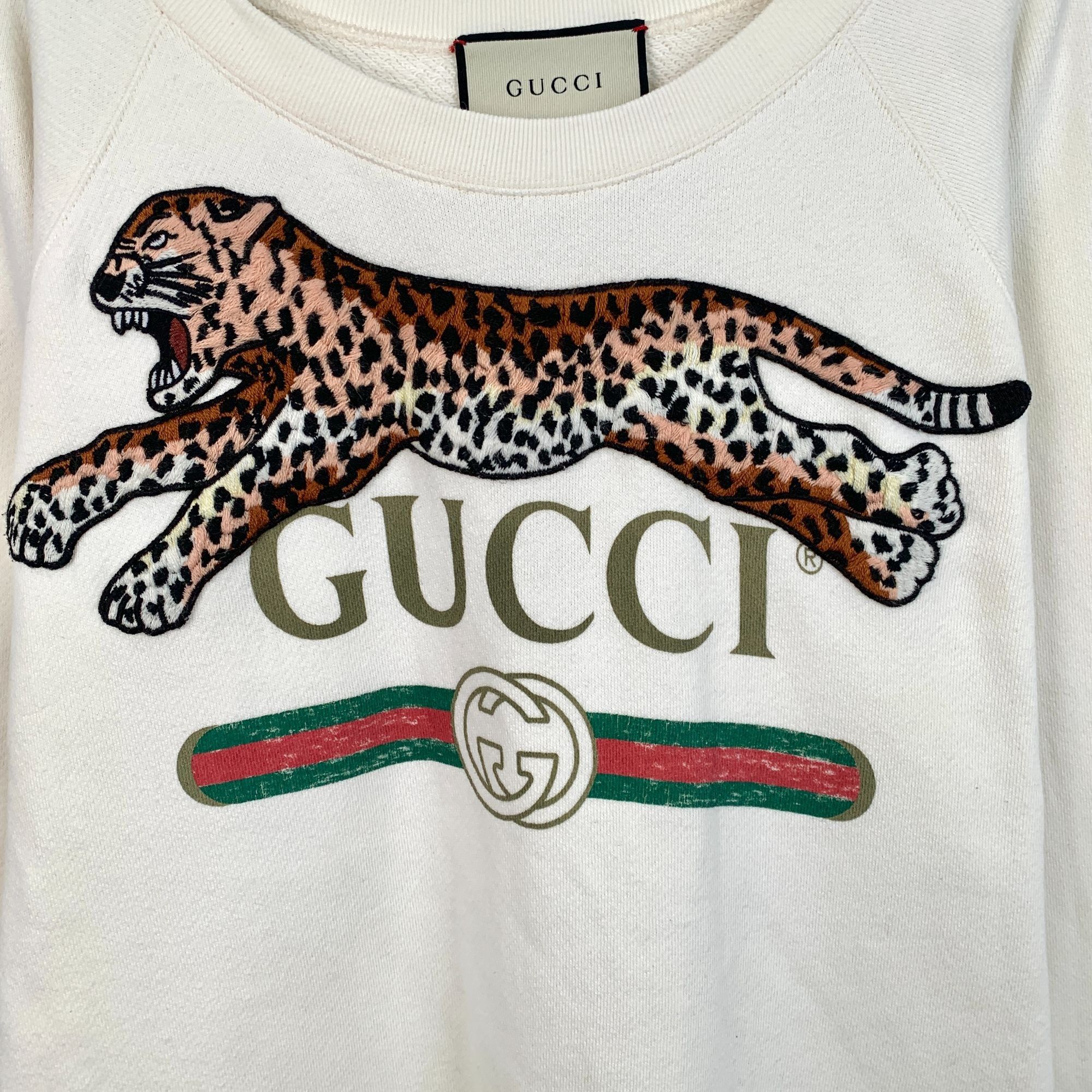 Gucci Gucci Sweatshirt With Leopard Embroidery Graphic Logo Size L / US 10 / IT 46 - 4 Thumbnail