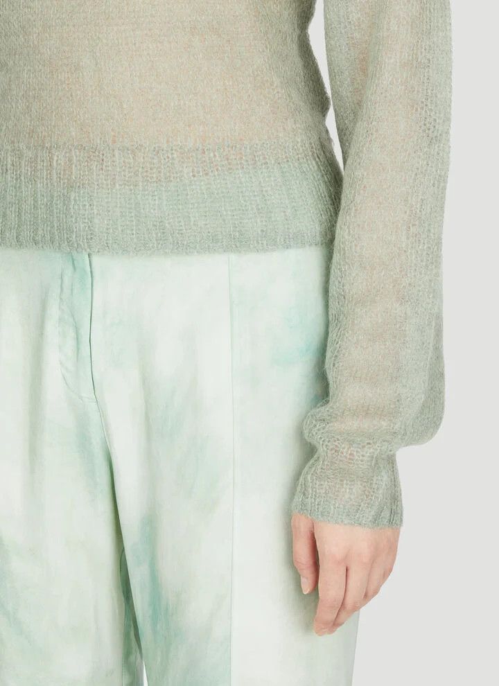 Acne Studios o1tko10526 V-Neck Mohair Sweater in Mint Size S / US 4 / IT 40 - 4 Thumbnail