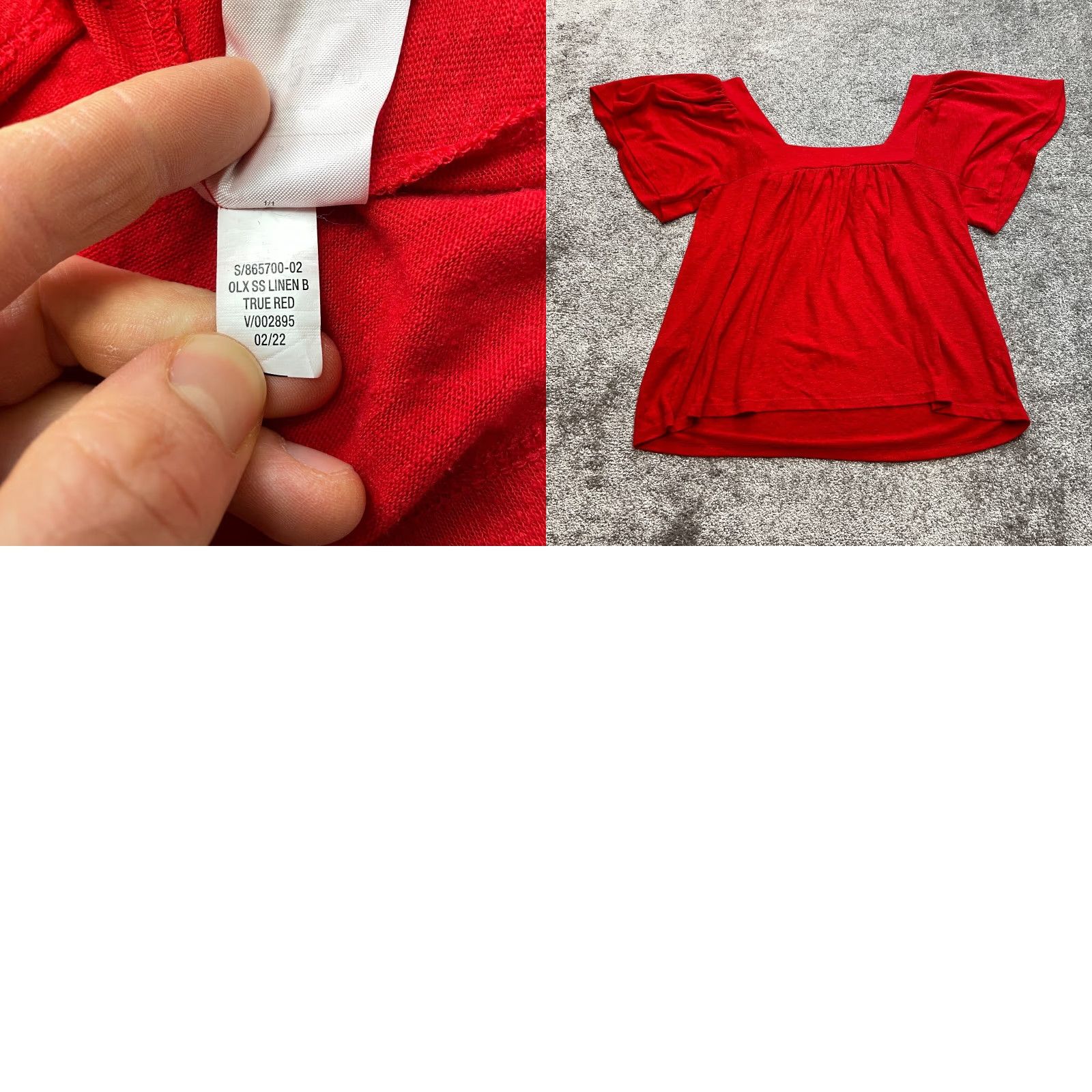 Banana Republic Banana Republic Shirt Womens S True Red Square Neck Linen Short Sleeve OLX Size S / US 4 / IT 40 - 8 Thumbnail
