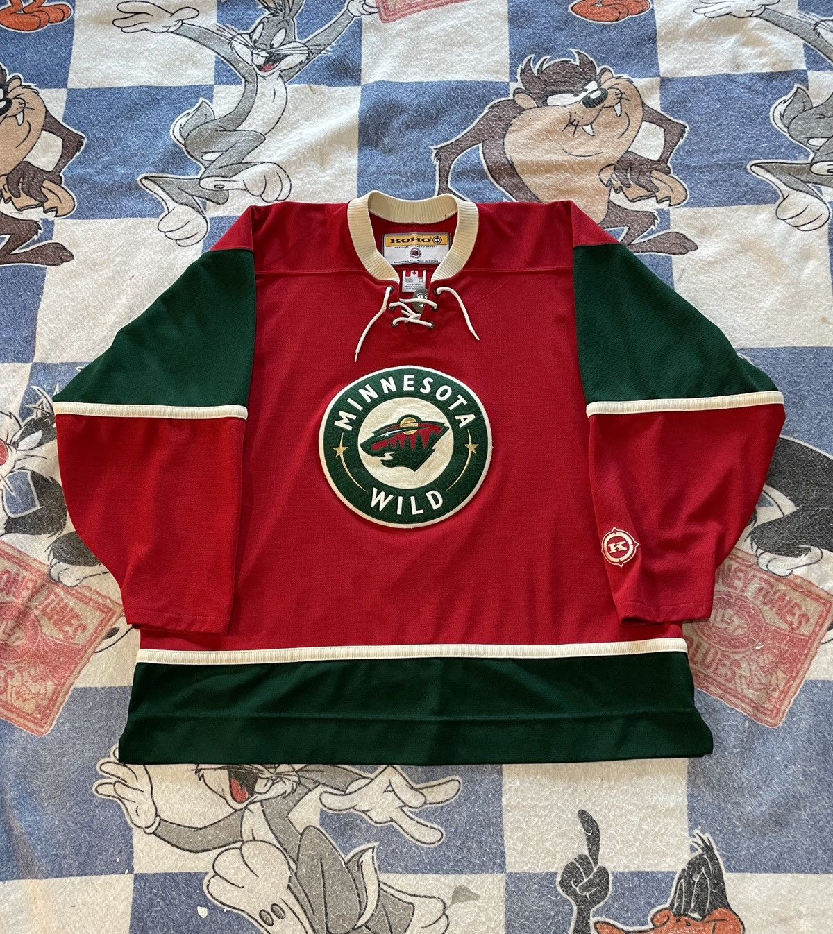 image of Koho x Nhl Vintage Minnesota Wild Hockey Jersey in Red, Men's (Size 2XL)