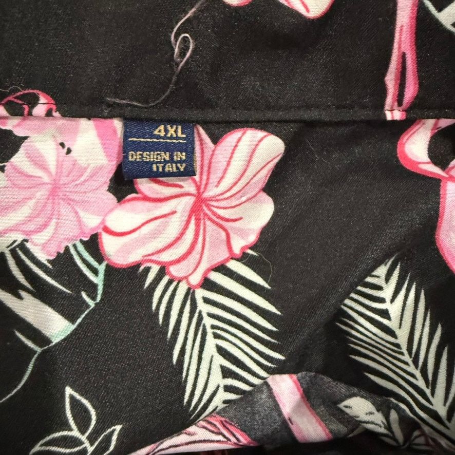 The Unbranded Brand Men's 4XL Flamingo Love Hawaiian Shirt Black Short Sleeve Size US XXL / EU 58 / 5 - 3 Thumbnail