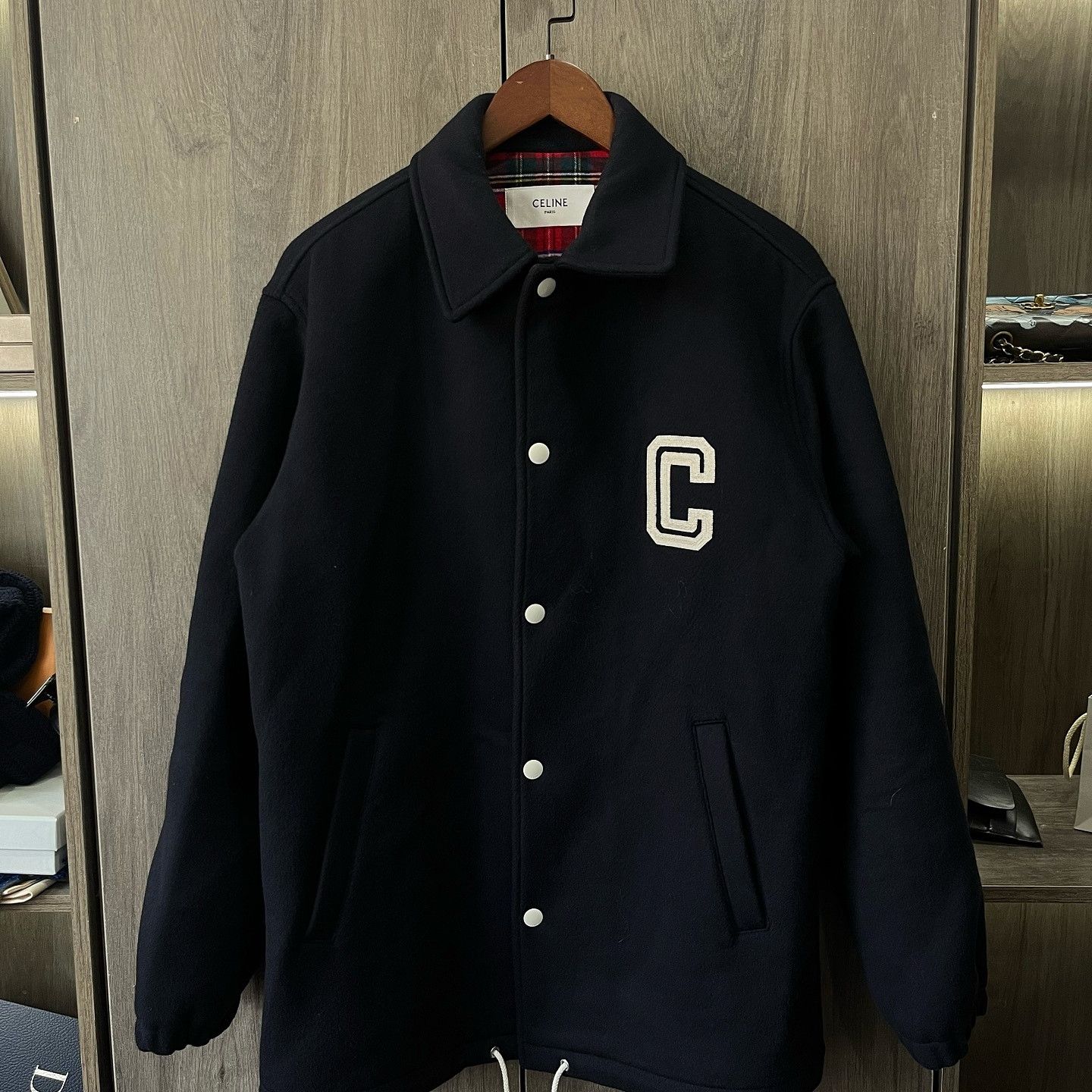 Celine Celine Logo Wool Varsity Jacket Size 44 Size US S / EU 44-46 / 1 - 1 Thumbnail