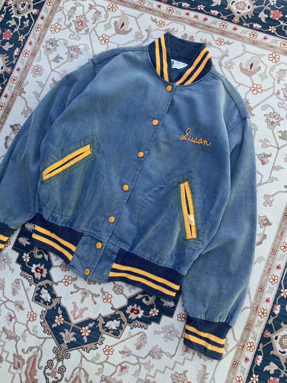 Vintage VINTAGE 60s MAPLE CORDUROY CHAINSTITCH VARSITY JACKET Size US M / EU 48-50 / 2 - 3 Thumbnail
