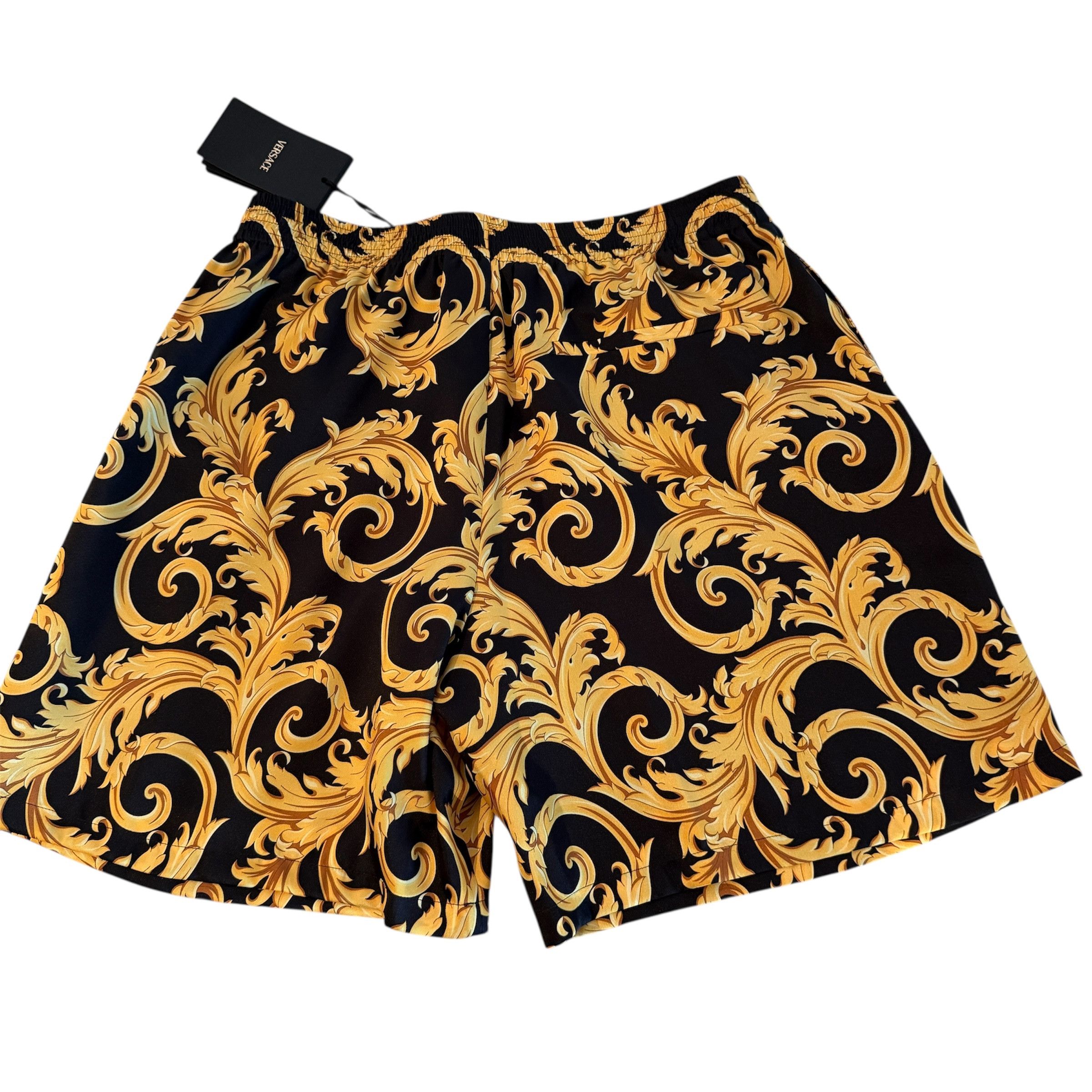 Versace Versace Men'sBaroque Poly Shorts Black Gold Print Shorts 48 Size US 32 / EU 48 - 1 Thumbnail