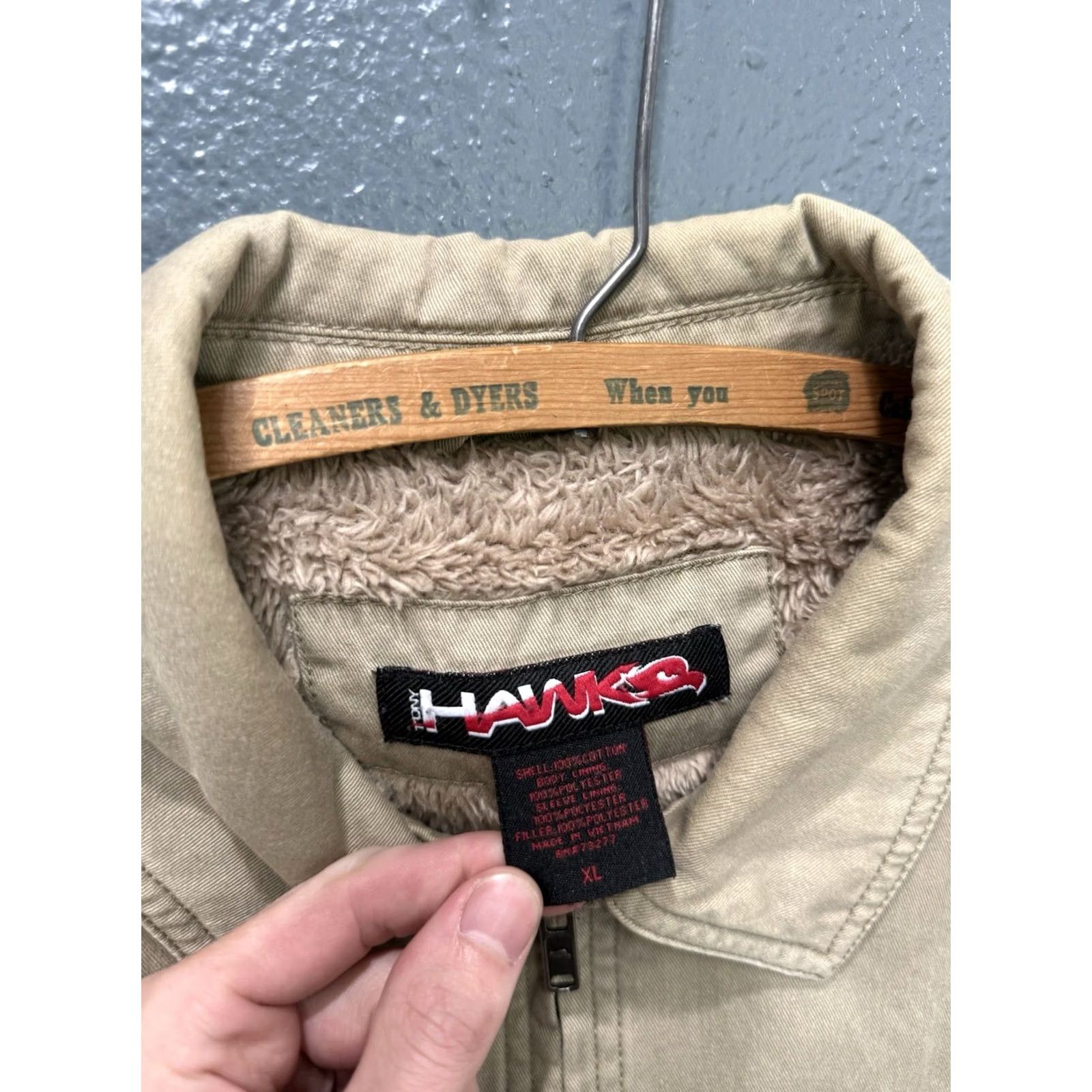 Vintage VINTAGE Tony Hawk Jacket Khaki Cotton Zip Men XL Beige Size US XL / EU 56 / 4 - 2 Thumbnail