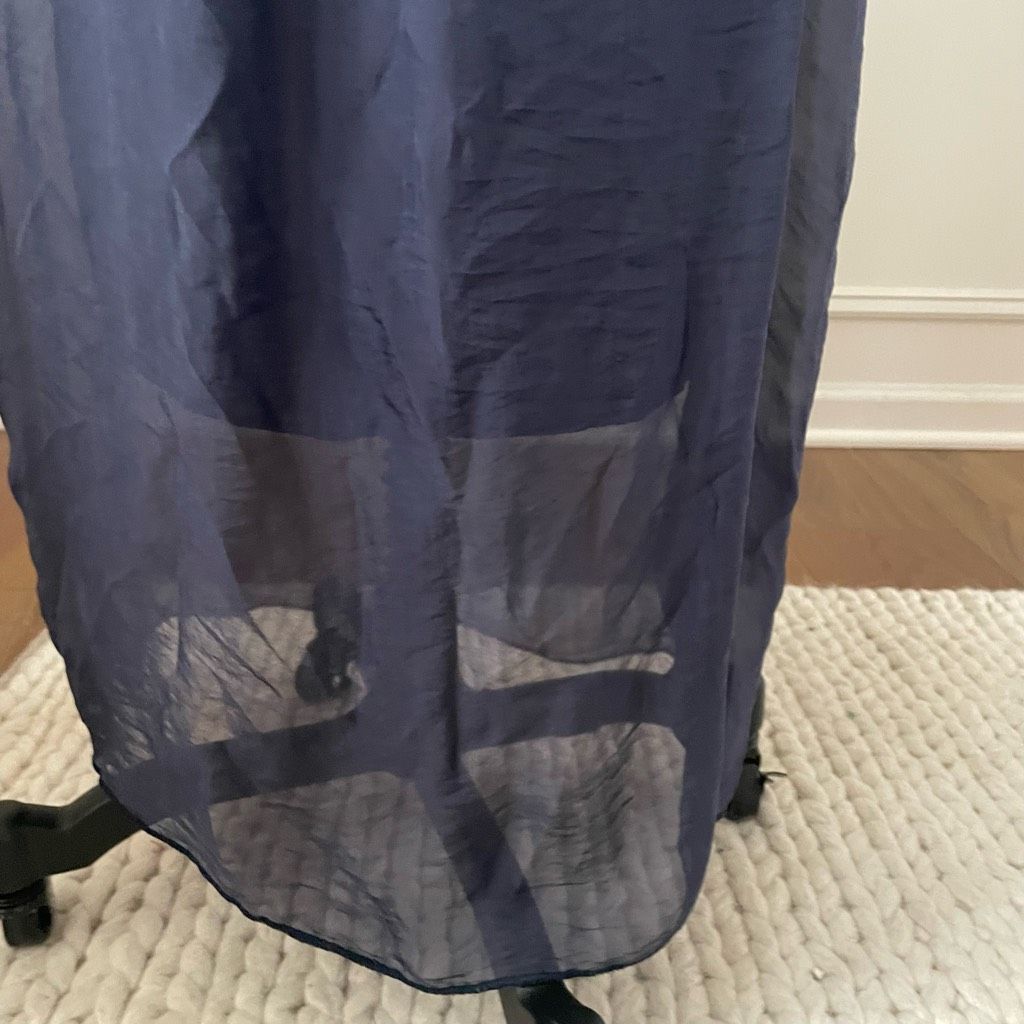 Other Gigi Moda Italy Venus Silk Maxi Dress Navy Blue M L $115 OSF Size M / US 6-8 / IT 42-44 - 6 Thumbnail
