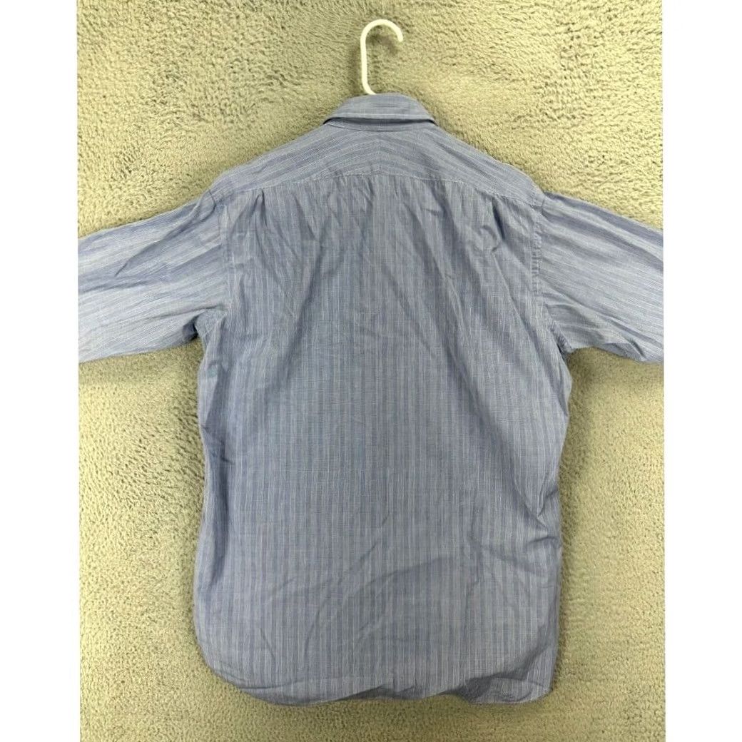 Vintage Hilditch & Key Dress Shirt Mens 15.5R Light Blue Plaid Long Sleeve Button Up Shirt Size 42R - 3 Thumbnail