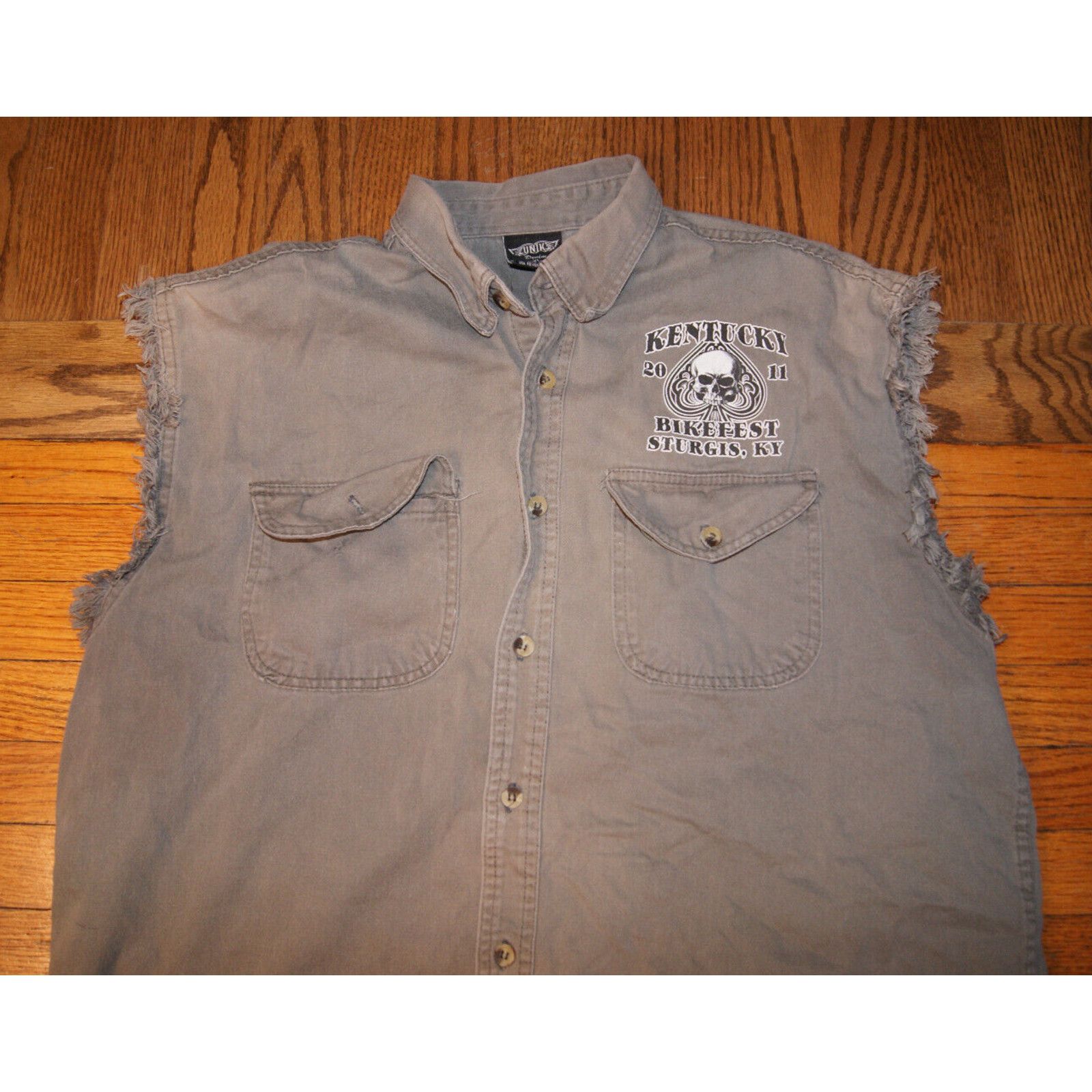 Other Sturgis KY Bikefest 11 Sleeveless Denim Mens XL Button Shirt Size US XL / EU 56 / 4 - 2 Thumbnail