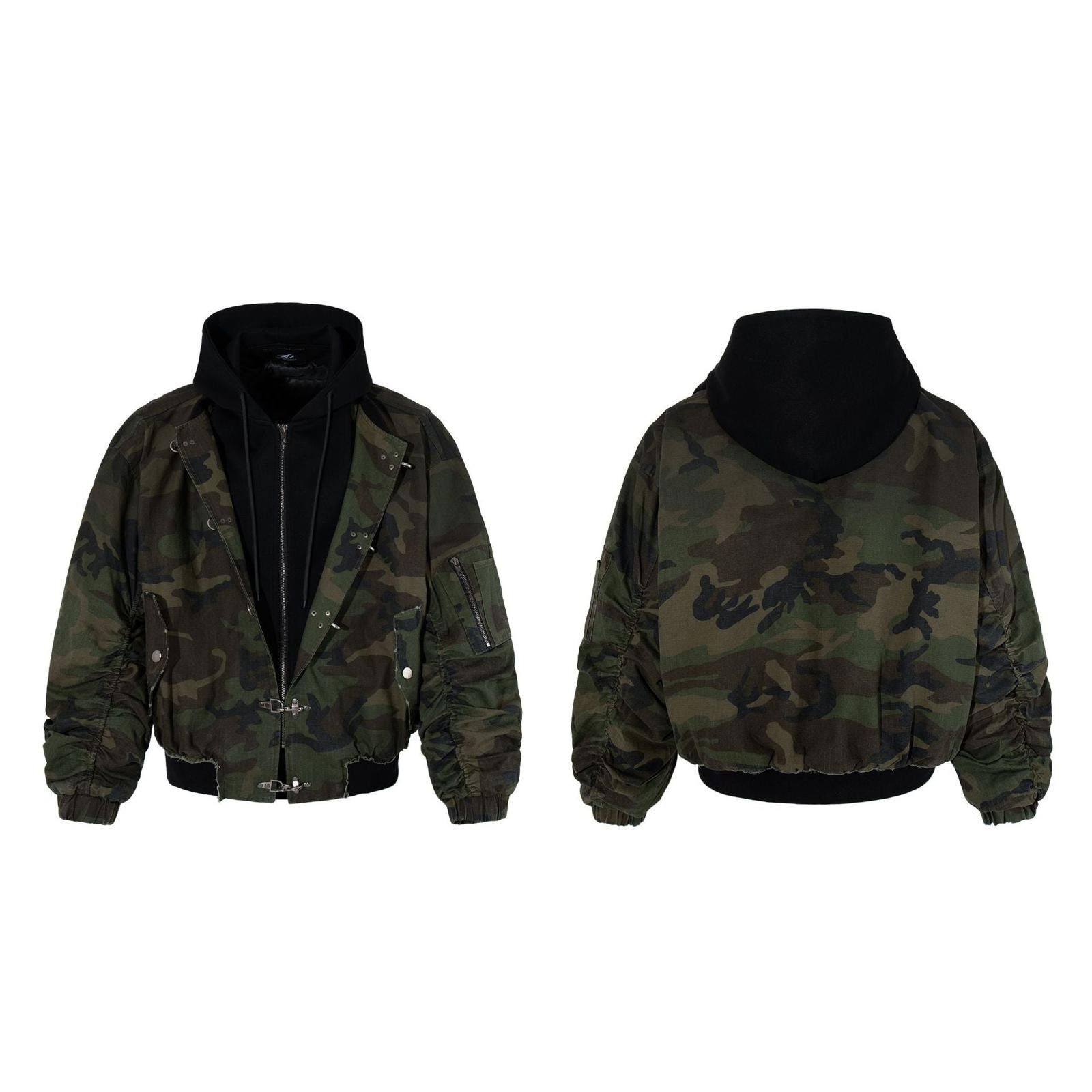 Japanese Brand Fireman Clasp Camo Hooded Padded Bomber Jacket Size US M / EU 48-50 / 2 - 5 Thumbnail