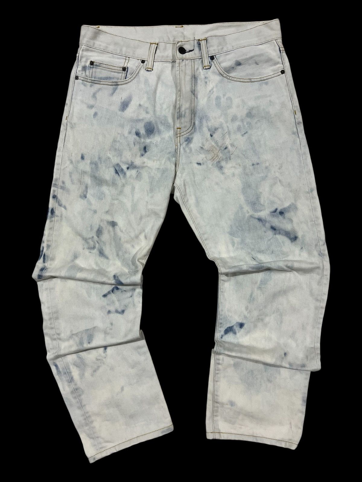 Carhartt × Vintage Y2K Carhartt 🇺🇸 Acid Wash Denim Slim Fit Jeans Double Knee Size US 33 - 5 Thumbnail