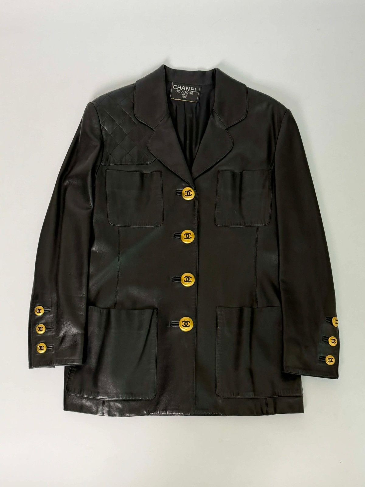 Chanel Chanel Black Lambskin Leather Jacket F/W 1992/93 Collection Size M / US 6-8 / IT 42-44 - 1 Thumbnail