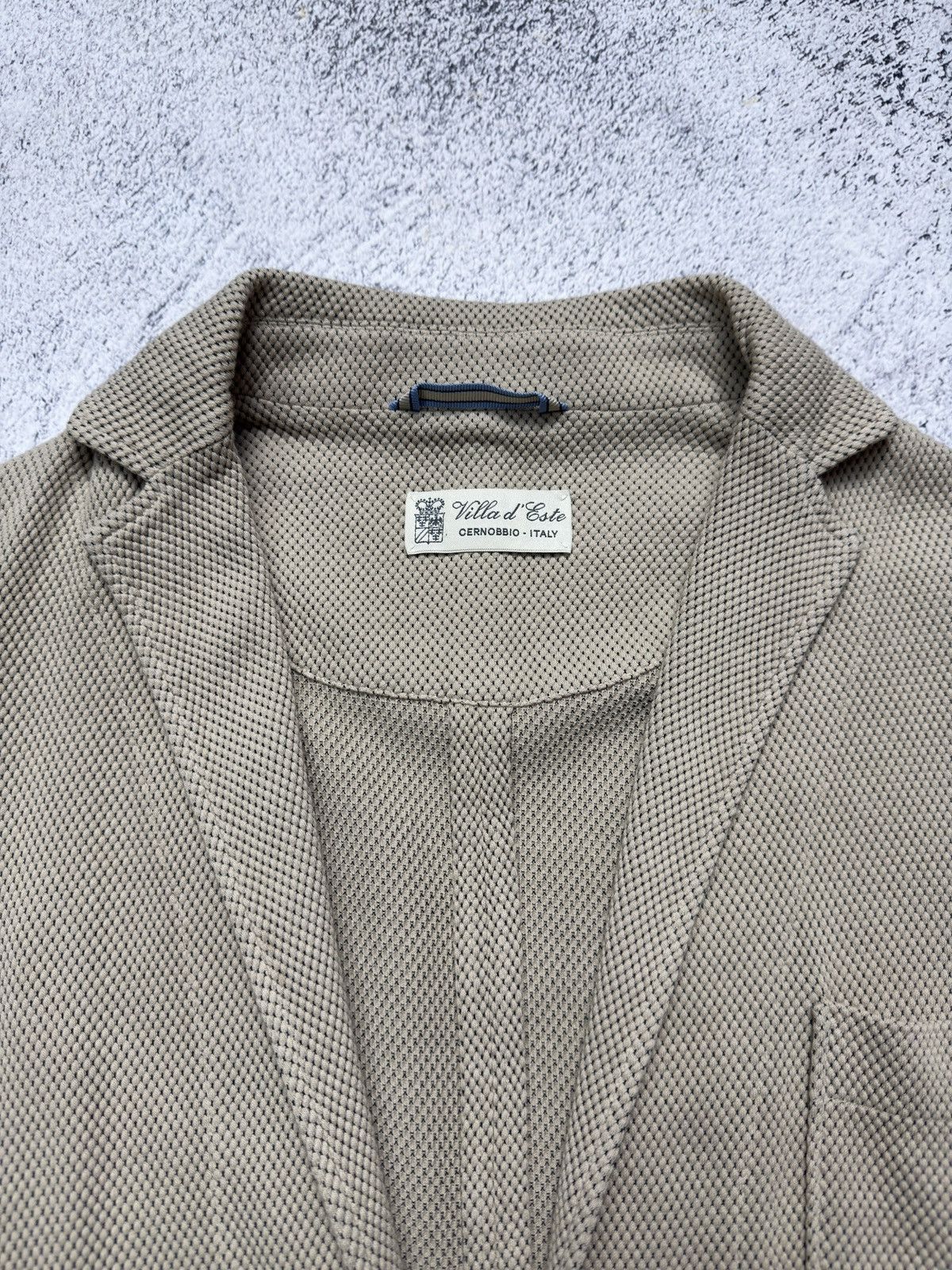 Other Villa d’Este Italy Biege Cotton Knit Blazer Men’s Size 48 Size 48R - 8 Thumbnail