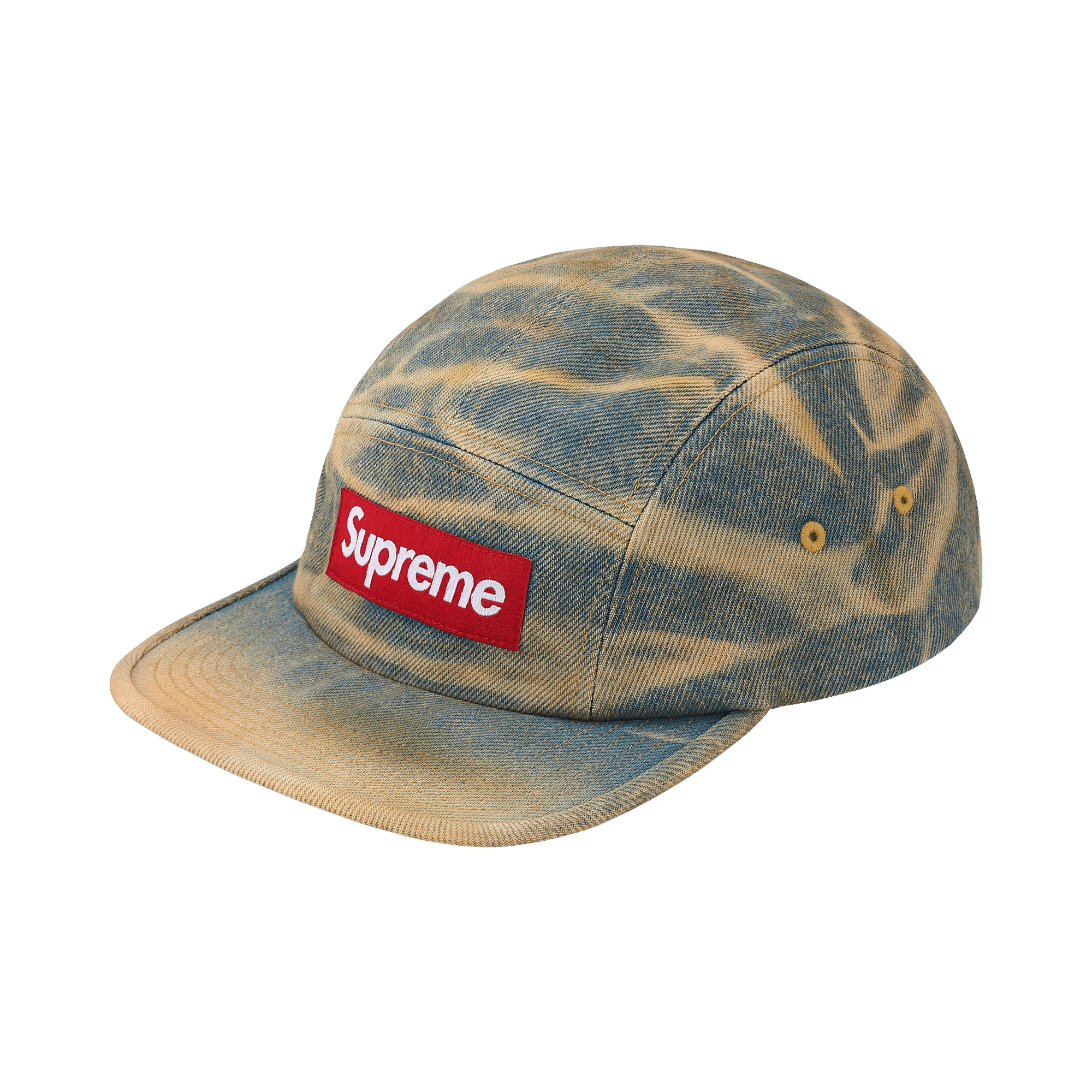 Supreme Supreme Frayed Croc Denim Camp Cap Indigo | Grailed