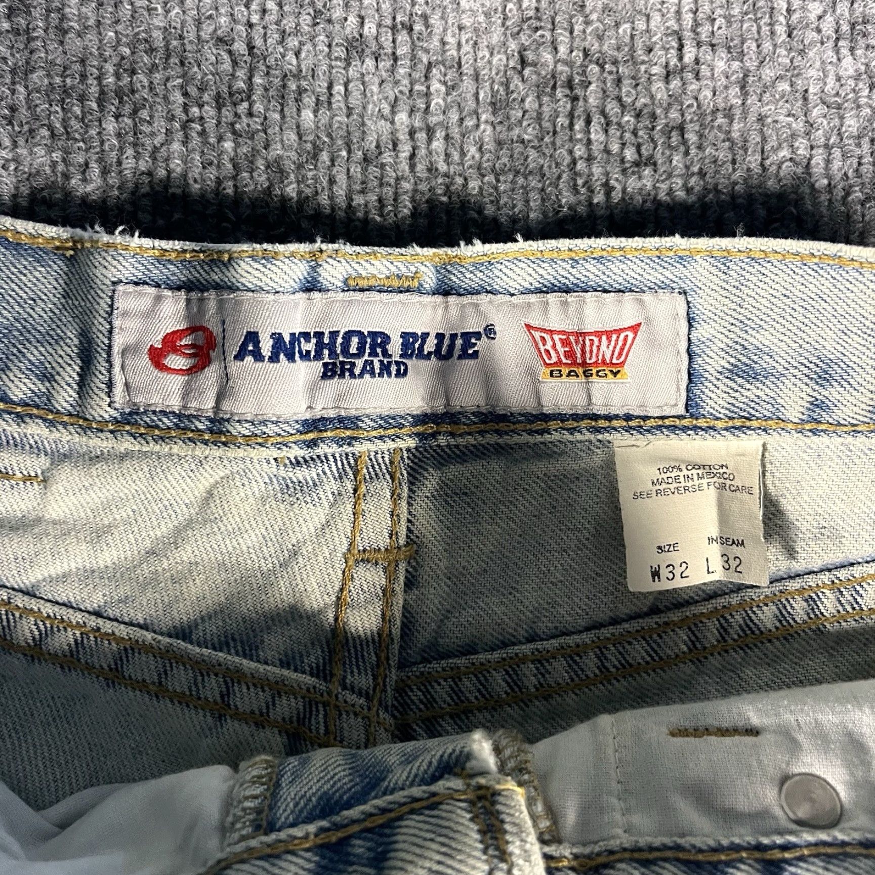 Anchor Blue VINTAGE Anchor Blue Beyond Baggy Jeans 28x31 Wide Leg Blue 90s Y2K Mens Size US 28 / EU 44 - 6 Thumbnail
