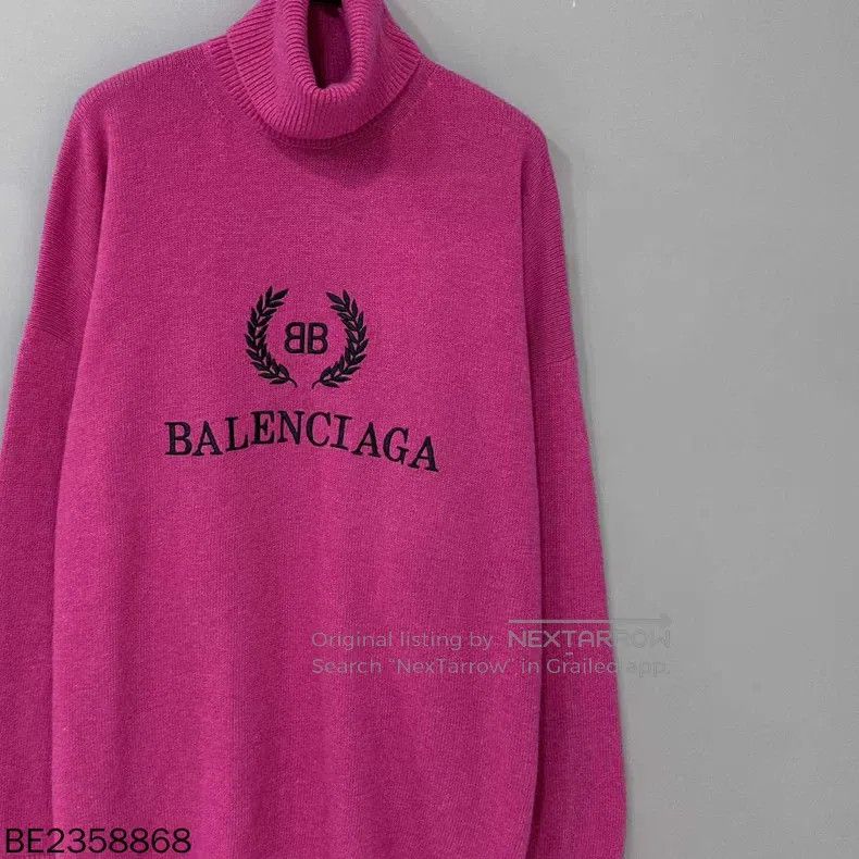 Balenciaga Balenciaga High-neck wheat sheaf logo cashmere sweater Size US M / EU 48-50 / 2 - 4 Thumbnail