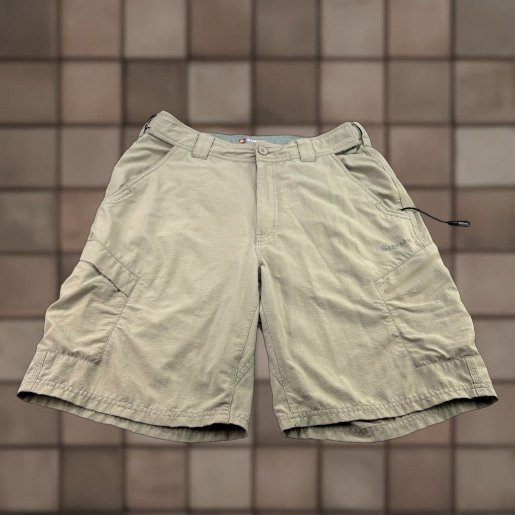 Vintage Simms Shorts Mens Small Beige Cargo Performance Nylon Size US 29 - 1 Thumbnail