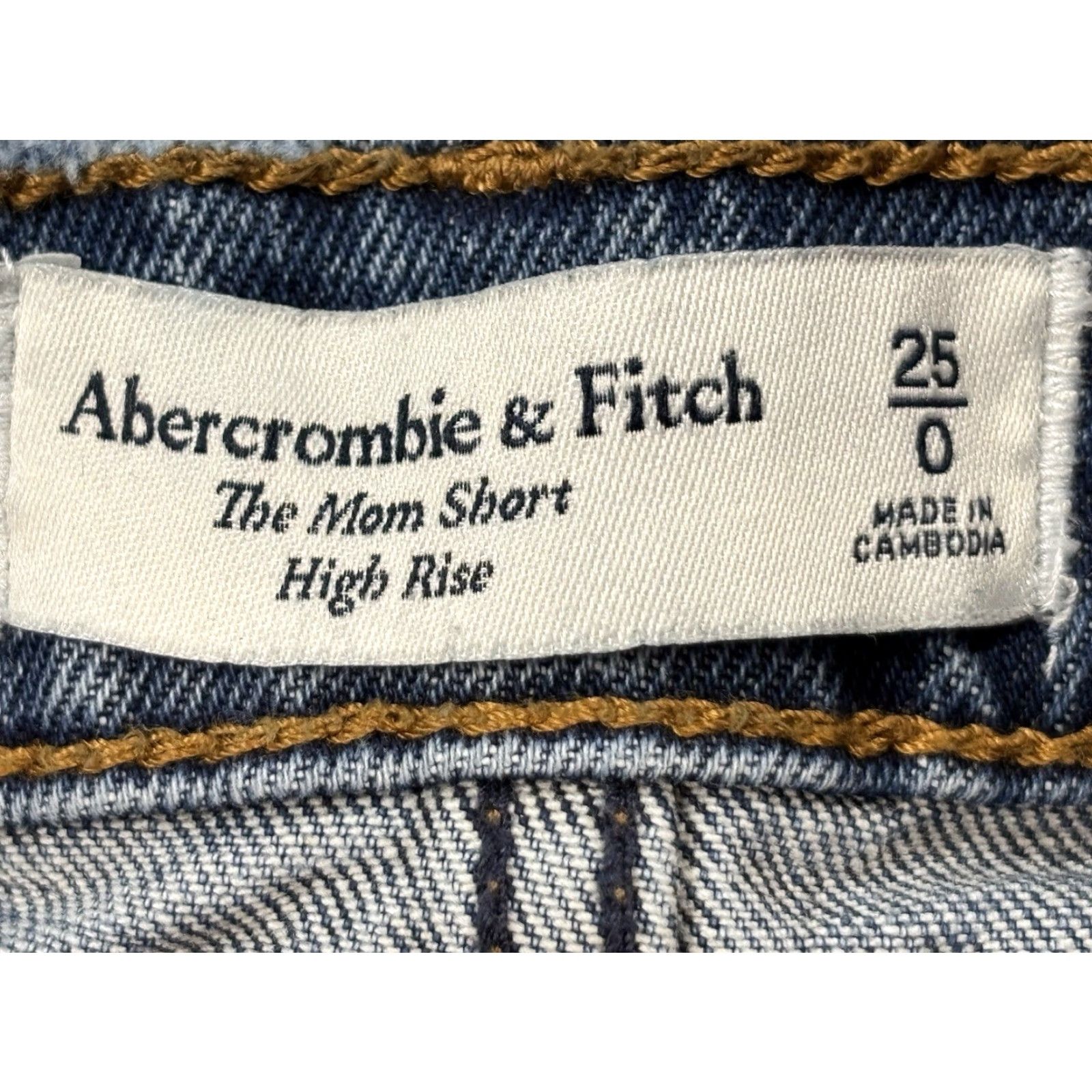 Abercrombie & Fitch Abercrombie & Fitch The Mom Short High Rise Distressed Denim Womens Size 25/0 Shorts Casual Beach Walking Cotton Denim Blue Regular Womens Size 42" / US 20 - 3 Thumbnail