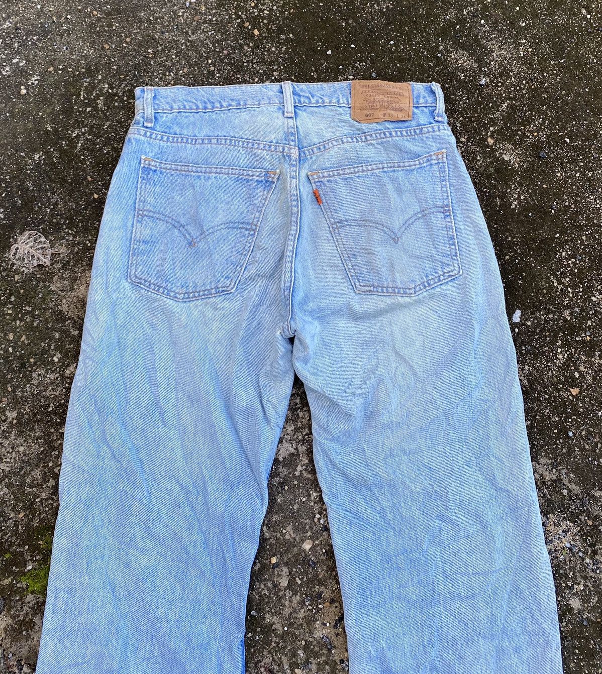 Levi's Vintage Levis 607 Orange Tab Stone Wash Distressed Denim Size US 33 - 4 Thumbnail