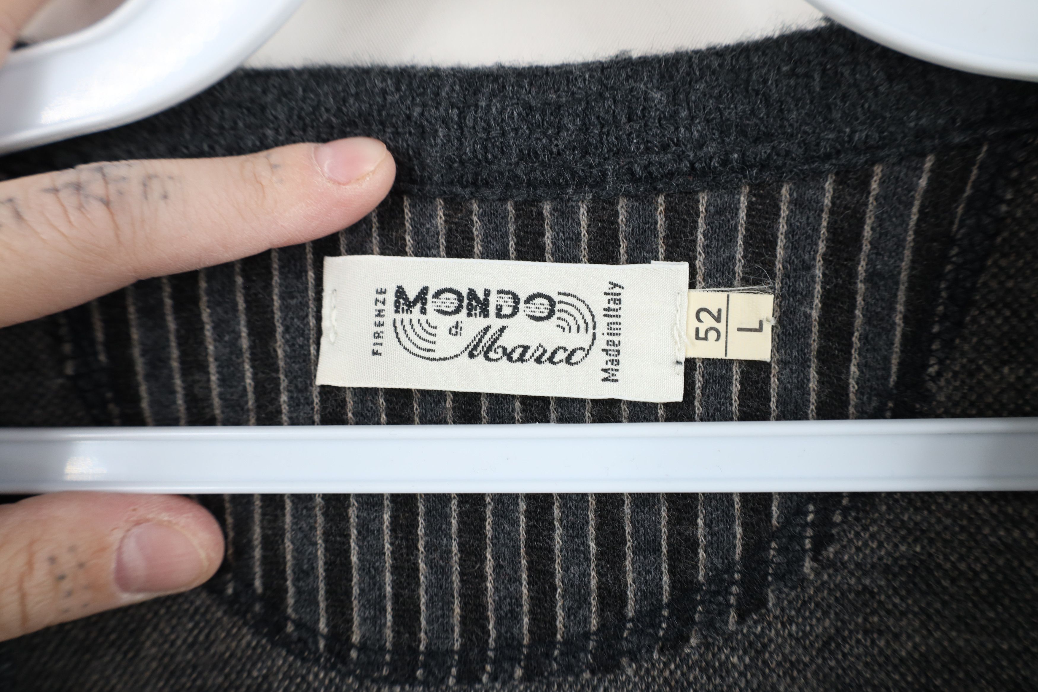 Vintage Vintage 90s Streetwear Striped Cotton Knit Cardigan Sweater Size US L / EU 52-54 / 3 - 8 Thumbnail