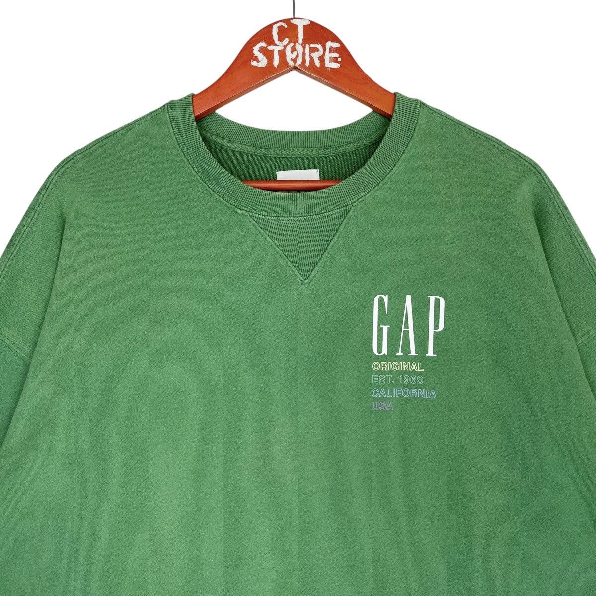 Gap × Vintage Gap Crewneck Sweatshirt Green Size L Size US L / EU 52-54 / 3 - 3 Thumbnail