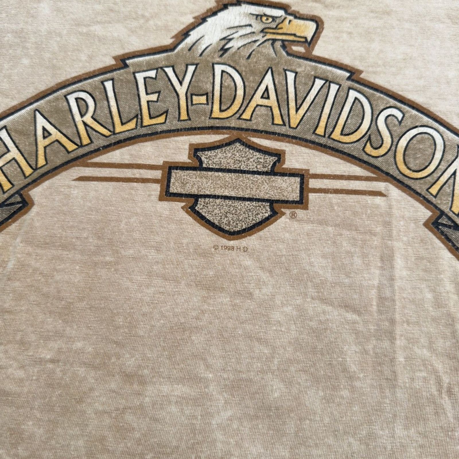 Harley Davidson Harley Faded Beige Logo Shirt ERD Grunge Chrome WCC Biker Size US L / EU 52-54 / 3 - 9 Thumbnail