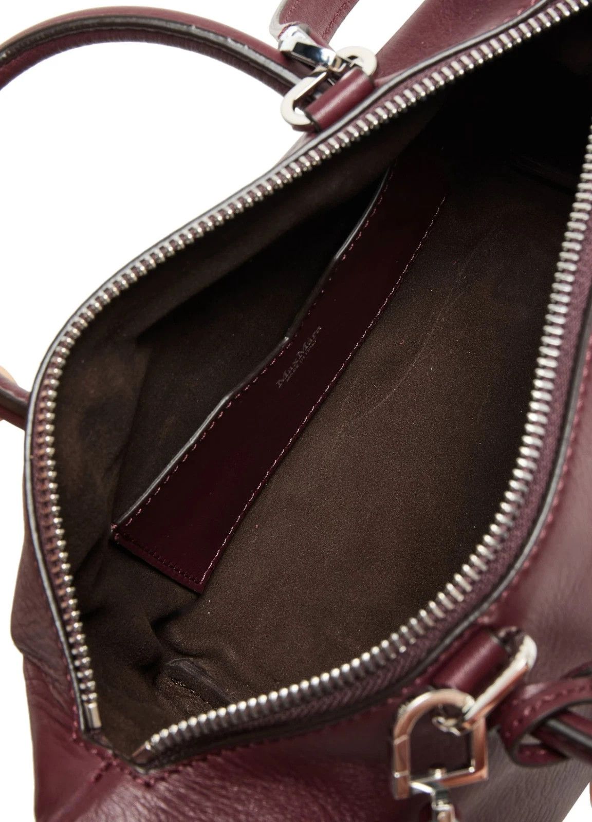 Max Mara MAX MARA Small Bordeaux Leather Top Handle Holdall Size ONE SIZE - 4 Thumbnail