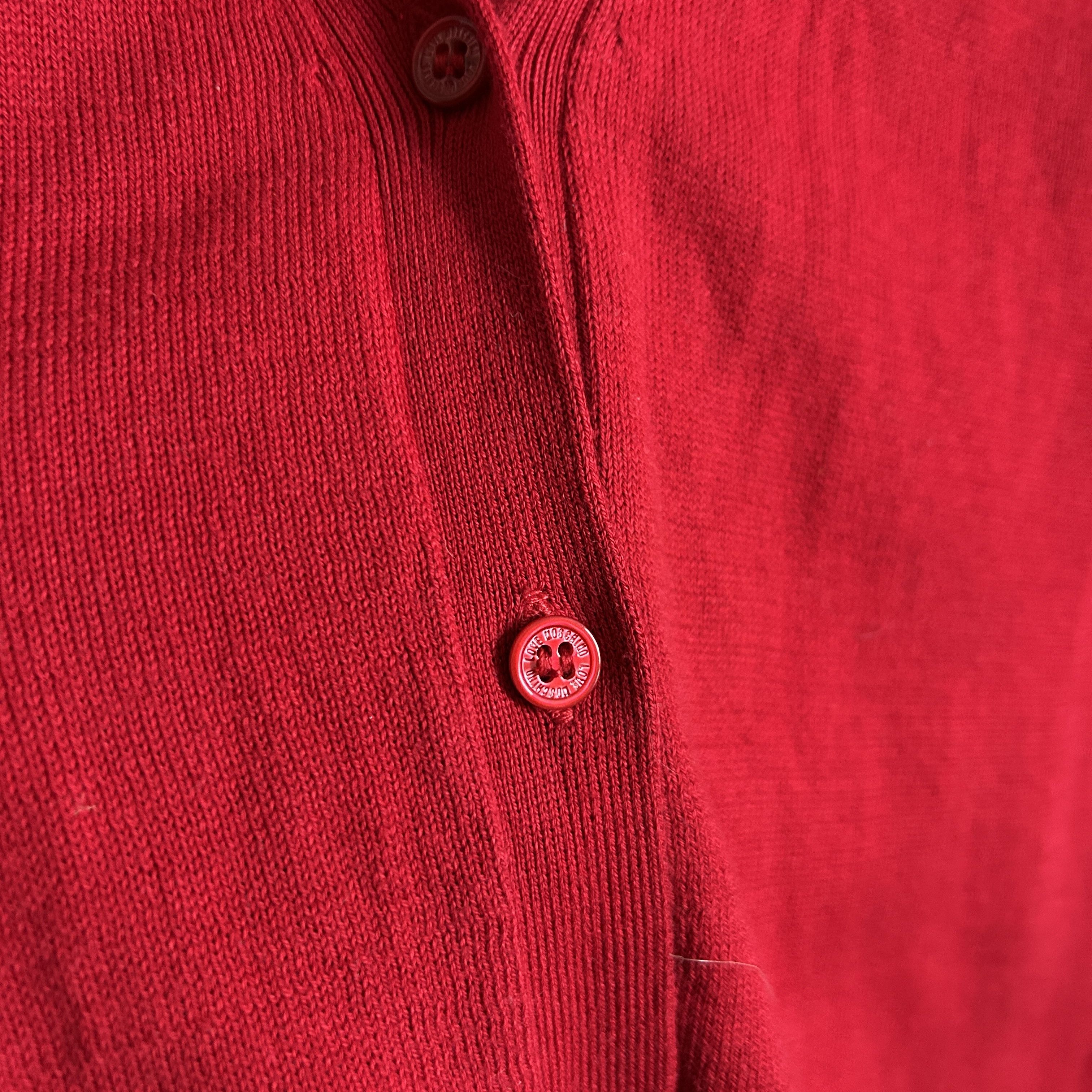 Love Moschino Love Moschino Y2k Red V-Neck Cardigan Size S / US 4 / IT 40 - 15 Thumbnail