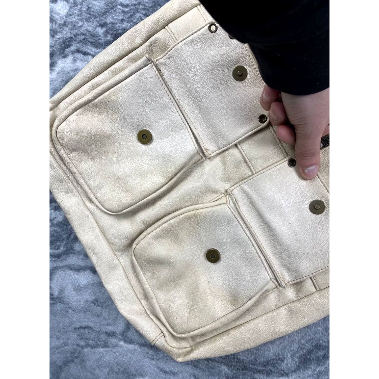 Dolce & Gabbana VINTAGE Dolce&Gabbana DG Logo Bag Leather Shoulder Beige Women Medium 29.5x31x7.5 Gold Hardware Shoulder Bag Size ONE SIZE - 7 Thumbnail