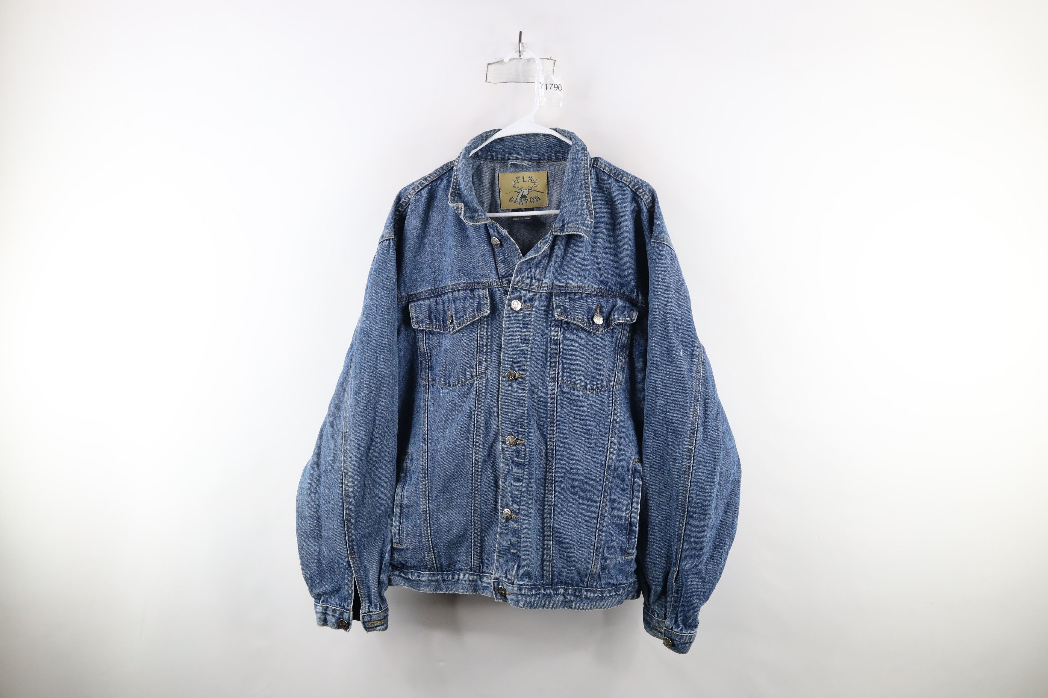 Vintage Vintage 90s Streetwear Buck Denim Jean Trucker Jacket Blue Size US XL / EU 56 / 4 - 1 Thumbnail