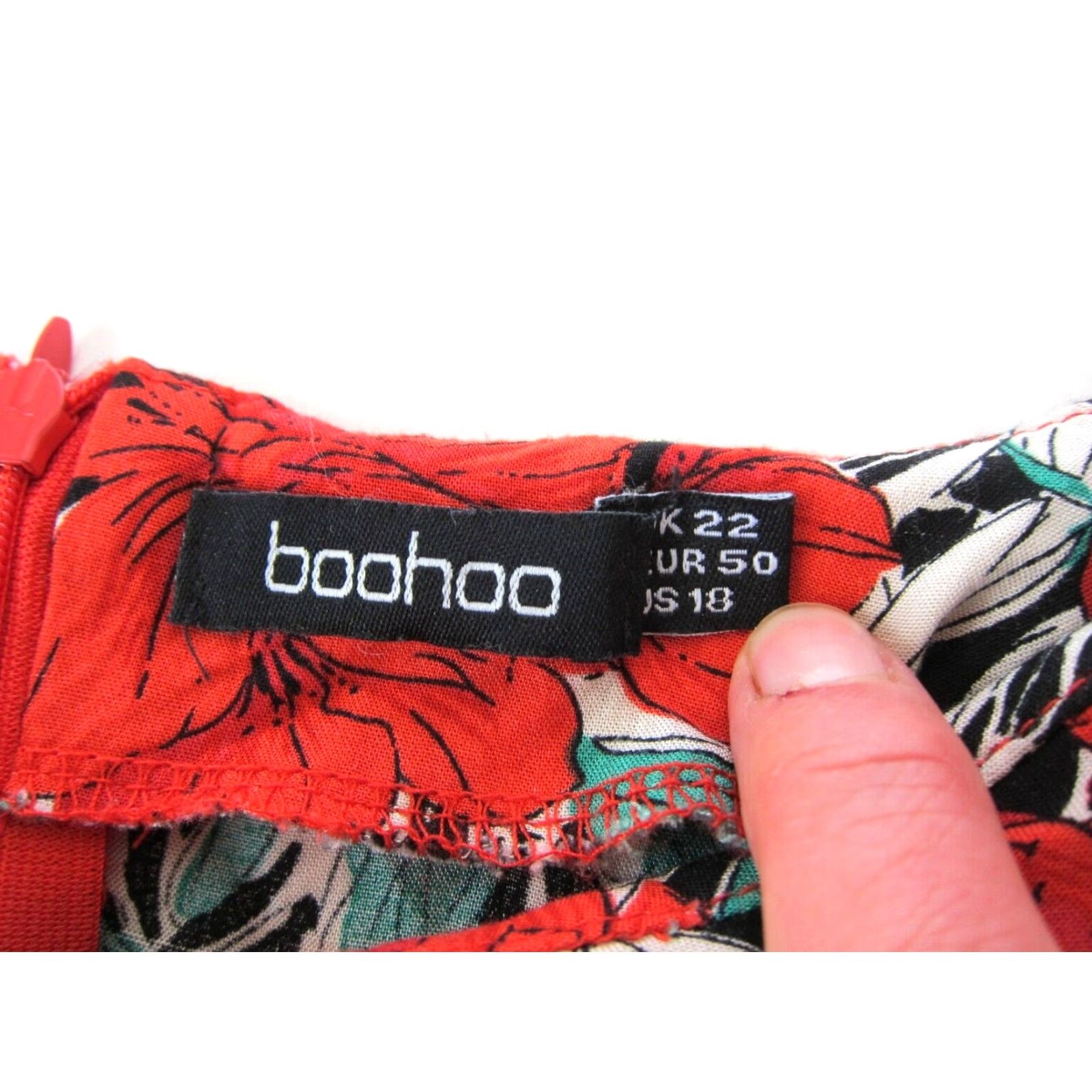 Boohoo Boohoo Dress Narrowing: Red Boohoo 100% Rayon Tulip Floral Long Sleeve Tunic Smock Dress US 18 Size XXL / US 16-18 / IT 52-54 - 4 Thumbnail