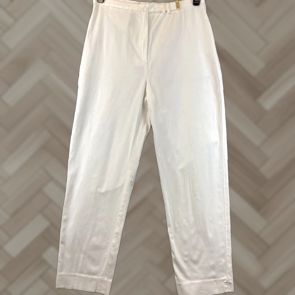 Ralph Lauren VINTAGE Lauren Ralph Lauren Pants Women's Size 10 Dress Pants Cream Straight Leg Casual Office Wear Size 32" / US 10 / IT 46 - 1 Thumbnail