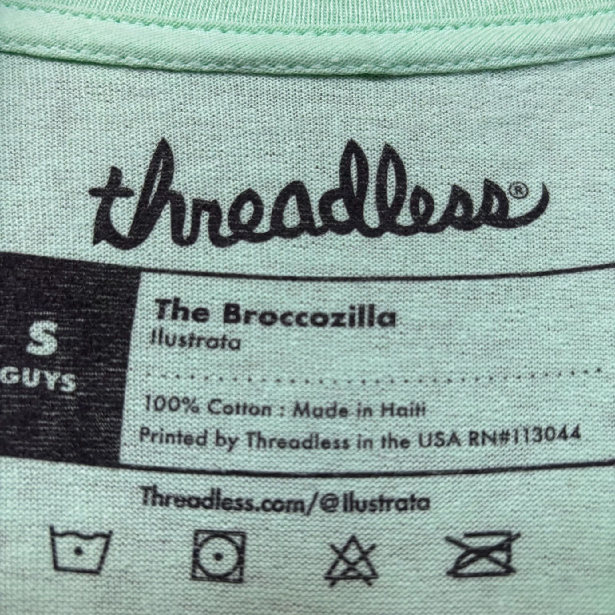 Threadless Threadless The Broccozilla Kaiju Vegetable Mint Green T-Shir Size US S / EU 44-46 / 1 - 4 Thumbnail