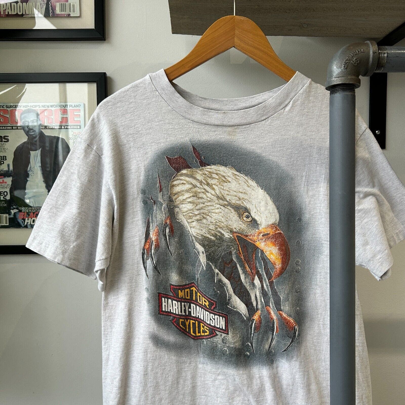 VINTAGE 90s Harley Davidson Florida Biker Eagle T-Shirt M