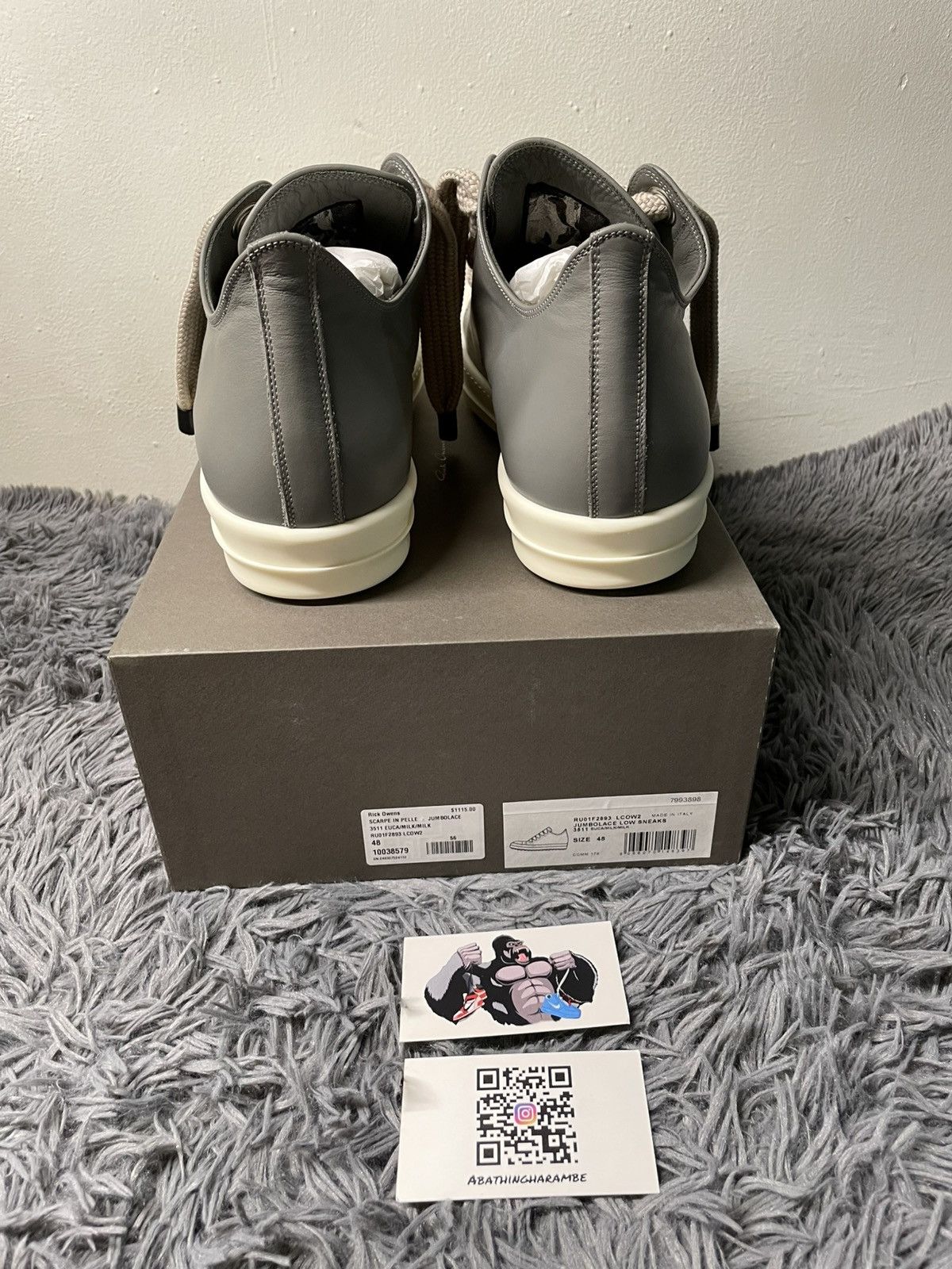 Rick Owens Rick Owens Ramone Low Jumbo Lace Euca/Milk Size US 15 / EU 48 - 4 Thumbnail