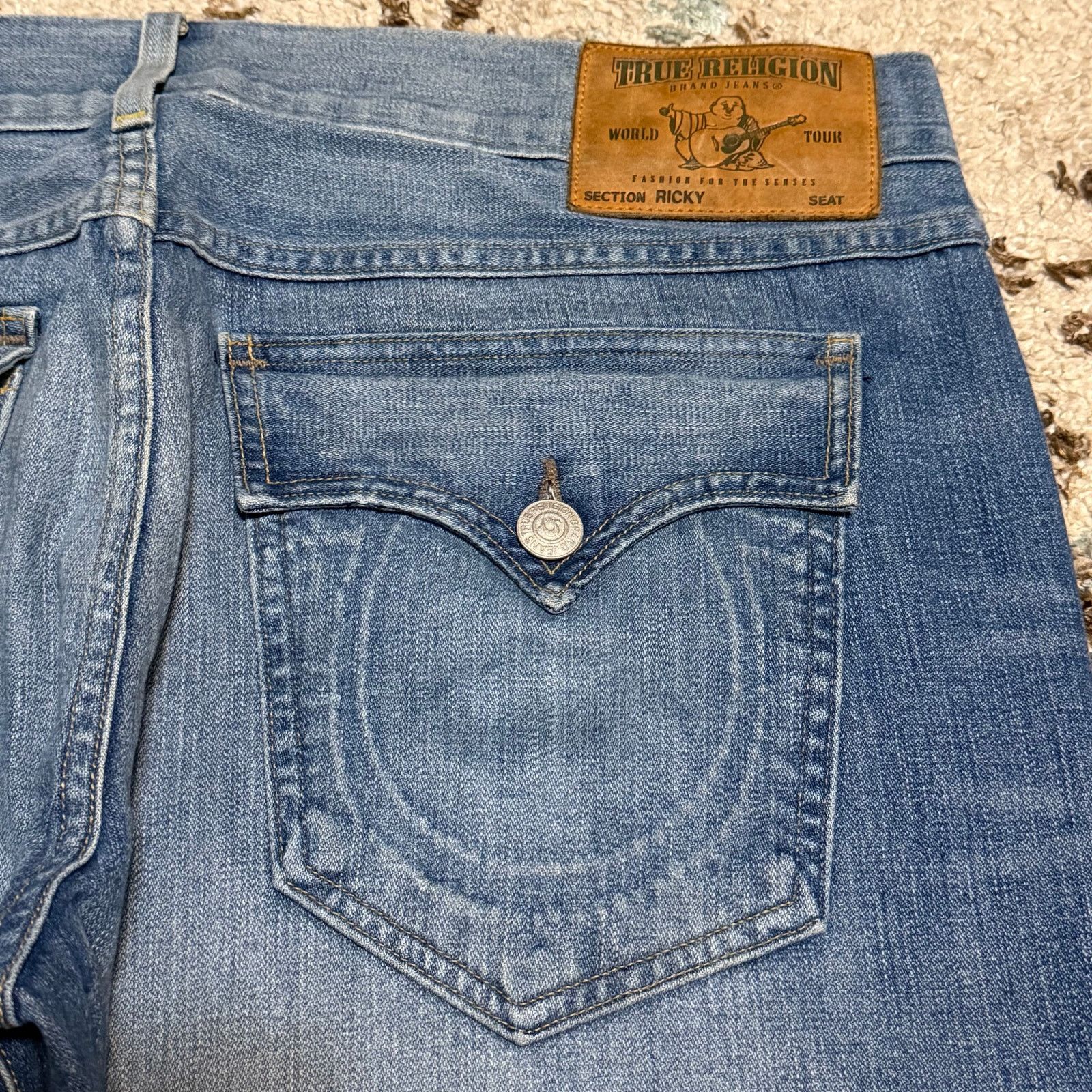 True Religion Vintage True Religion Ricky Embossed Logo Jeans Size 40 Y2K Size US 40 / EU 56 - 4 Thumbnail