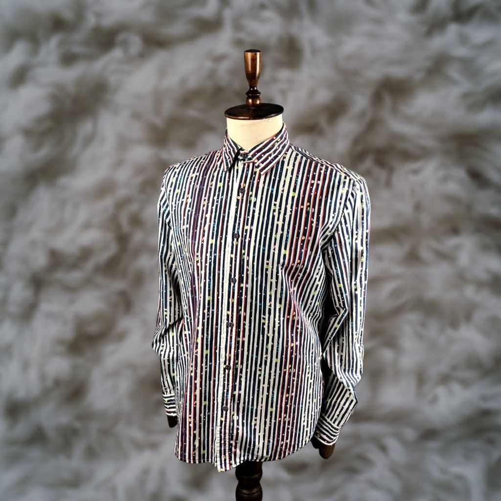 Desigual Desigual Mens Shirt Multicolor Cotton Striped Long Sleeve Button-Up Casual Adult L Size US L / EU 52-54 / 3 - 1 Thumbnail