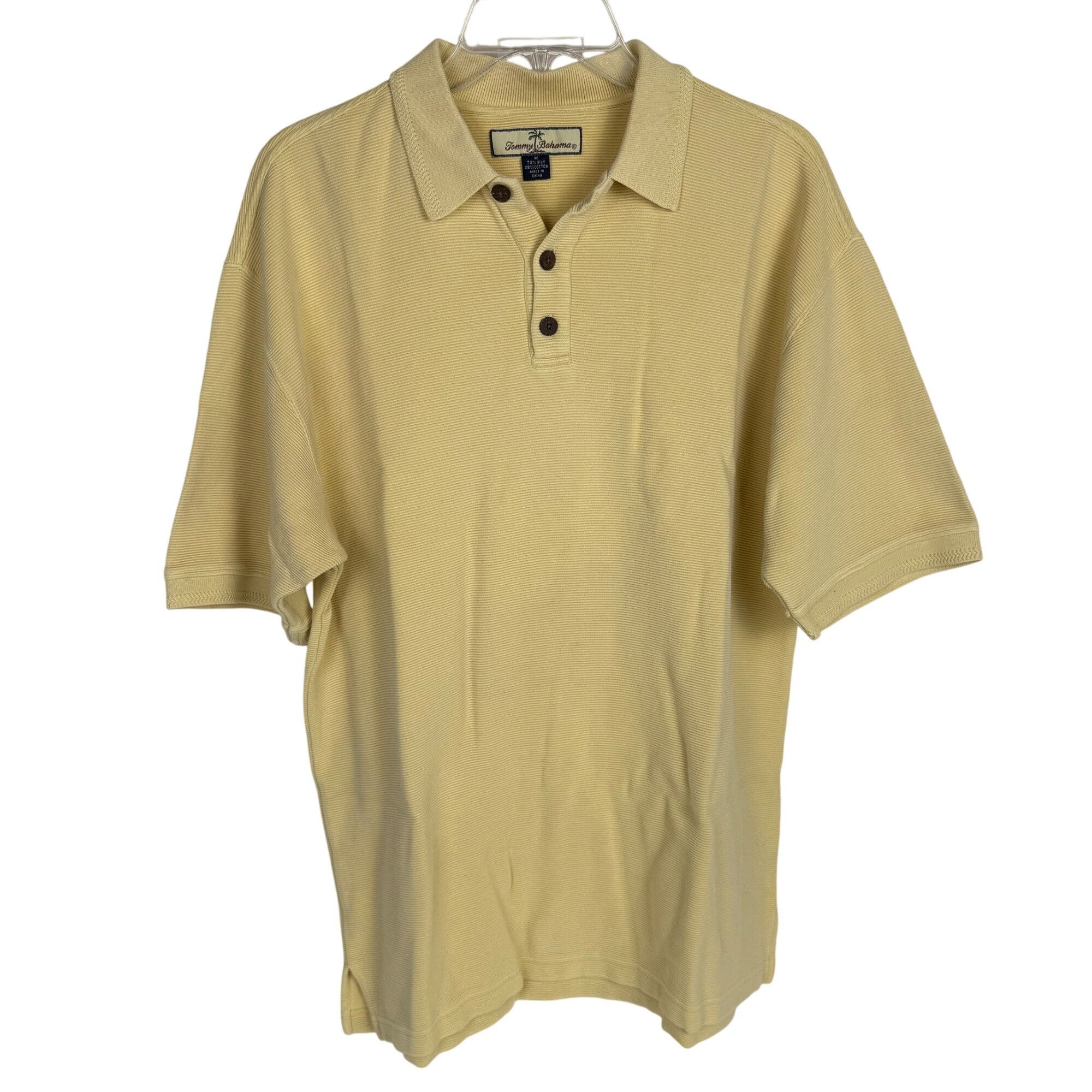 Tommy Bahama Tommy Bahama Men's Yellow Polo Shirt Short-Sleeve Silk Blend Size US M / EU 48-50 / 2 - 1 Thumbnail