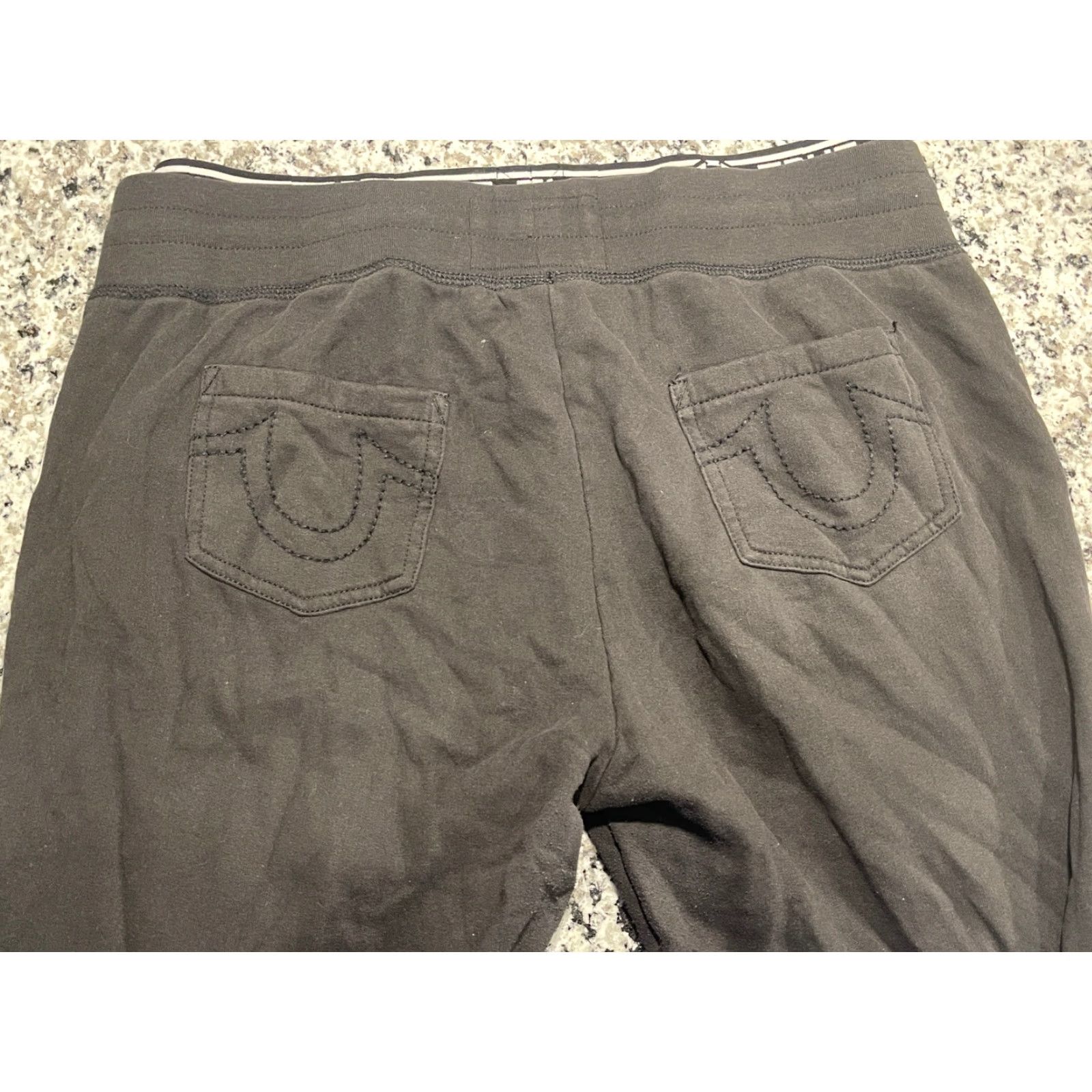 True Religion True Religion Women's Large Black Graphic Logo Waistband Sweatpants Jogger Pants Casual Comfort Warm Size 36" / US 14 / IT 50 - 4 Thumbnail