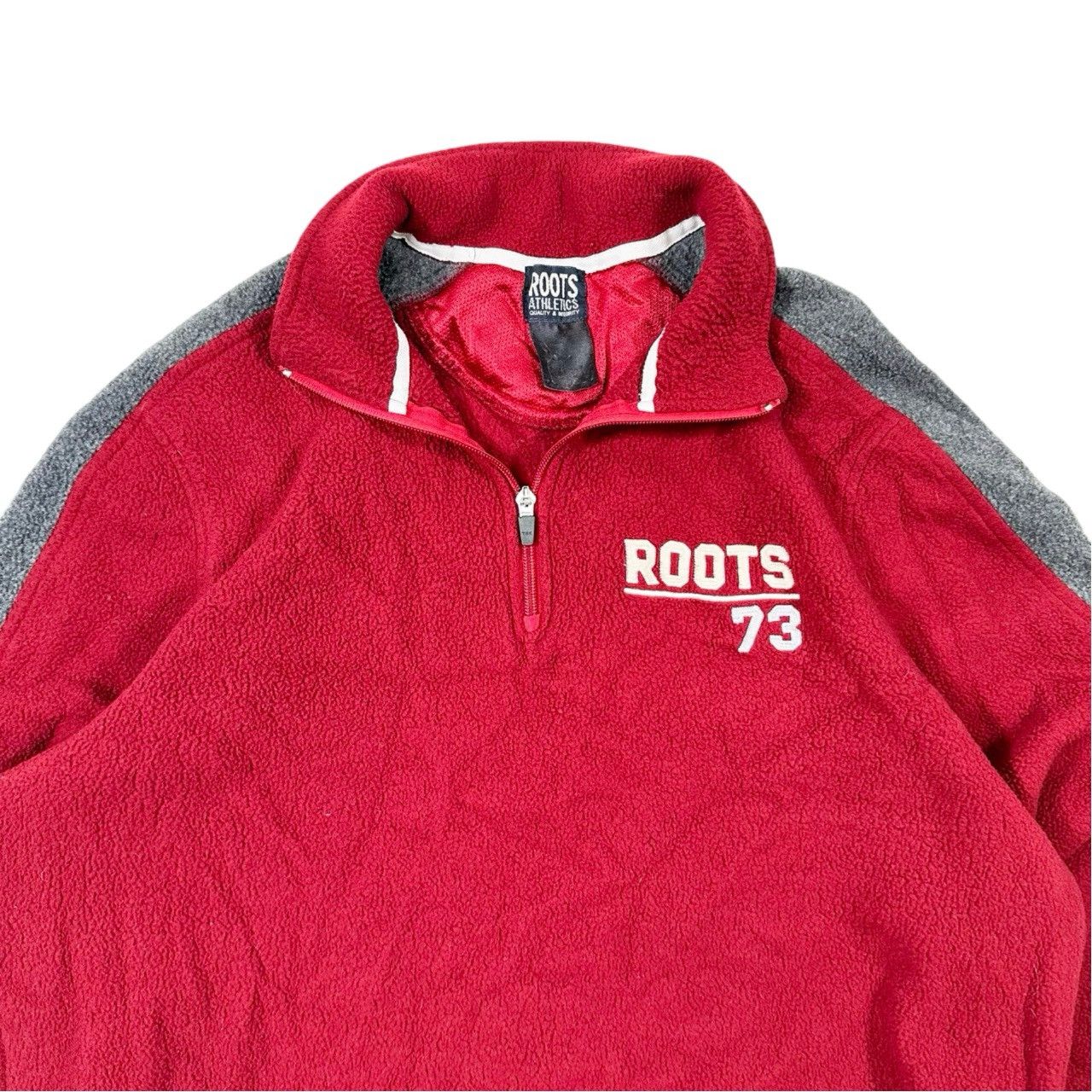Vintage Vintage 00s Y2K Roots Fleece Quarter Zip Sweater Size US L / EU 52-54 / 3 - 2 Thumbnail