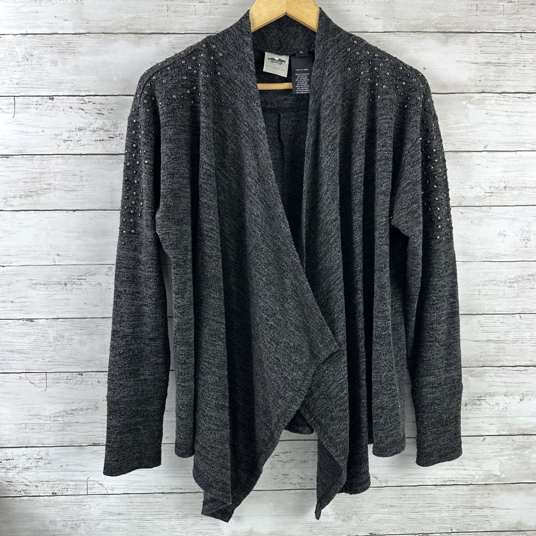 Harley Davidson Harley-Davidson Womens Cardigan Open Medium Dark Gray bling Size M / US 6-8 / IT 42-44 - 2 Thumbnail